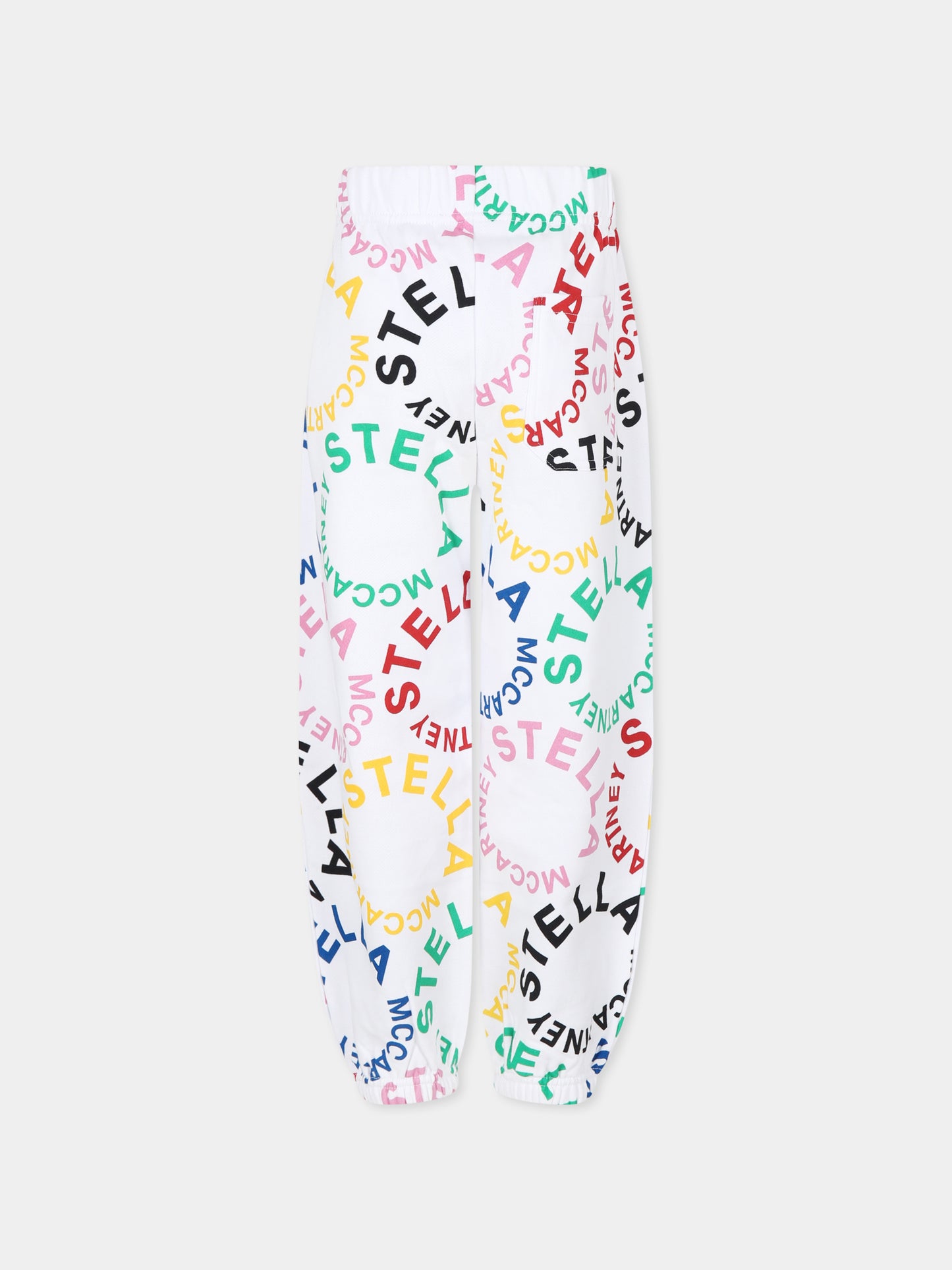 Pantaloni bianchi per bambina con logo all over,Stella Mccartney Kids,TT6D50 Z1333 100MC