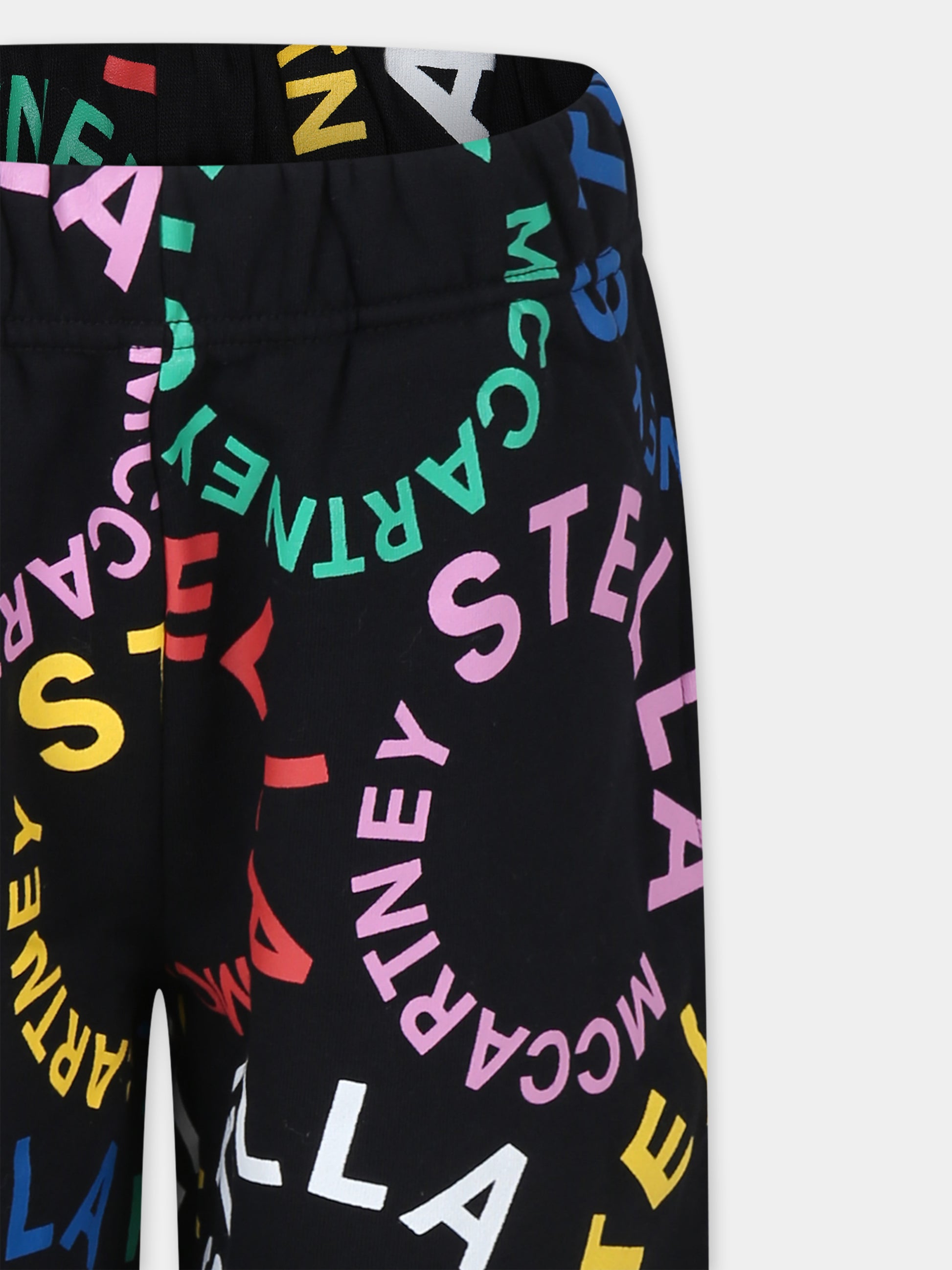 Pantaloni neri per bambina con logo,Stella Mccartney Kids,TT6D50 Z1333 930MC