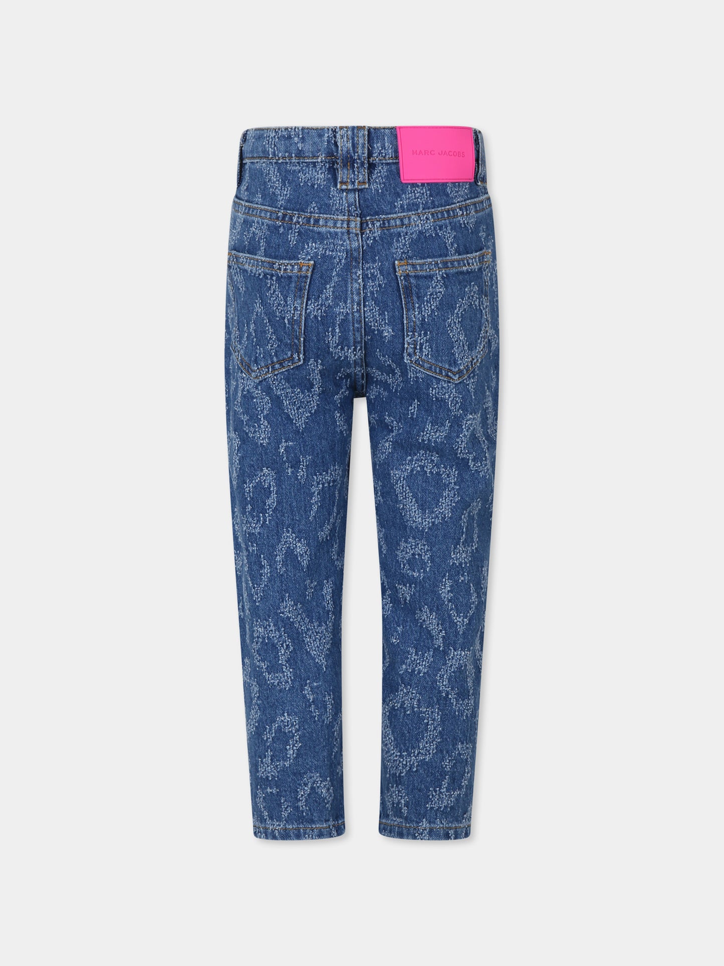 Jeans blu per bambina con motivo leopardato,Marc Jacobs,W14331 Z10