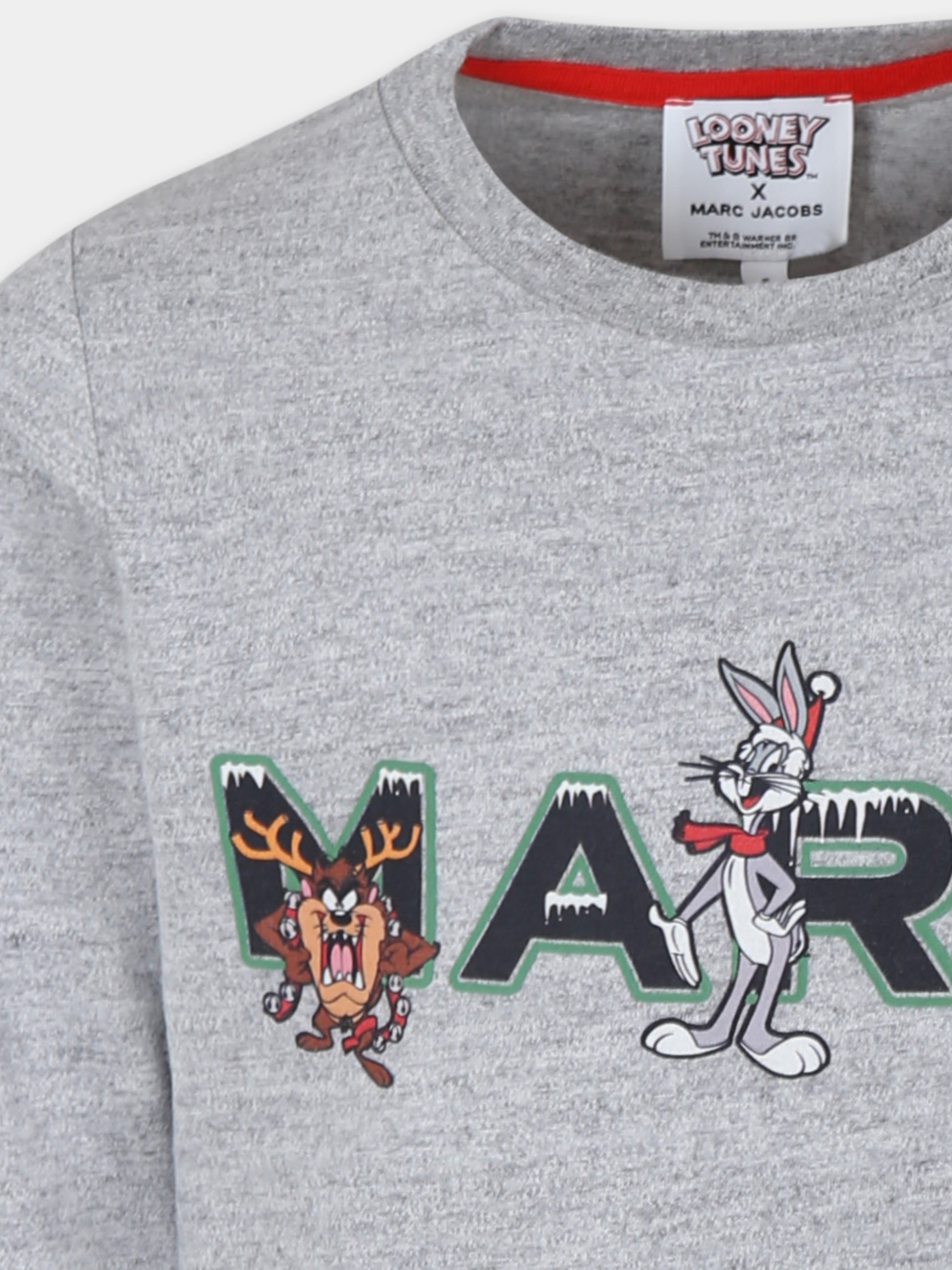 T-shirt grigia per bambino con stampa Looney Tunes,Marc Jacobs,W25610 A35
