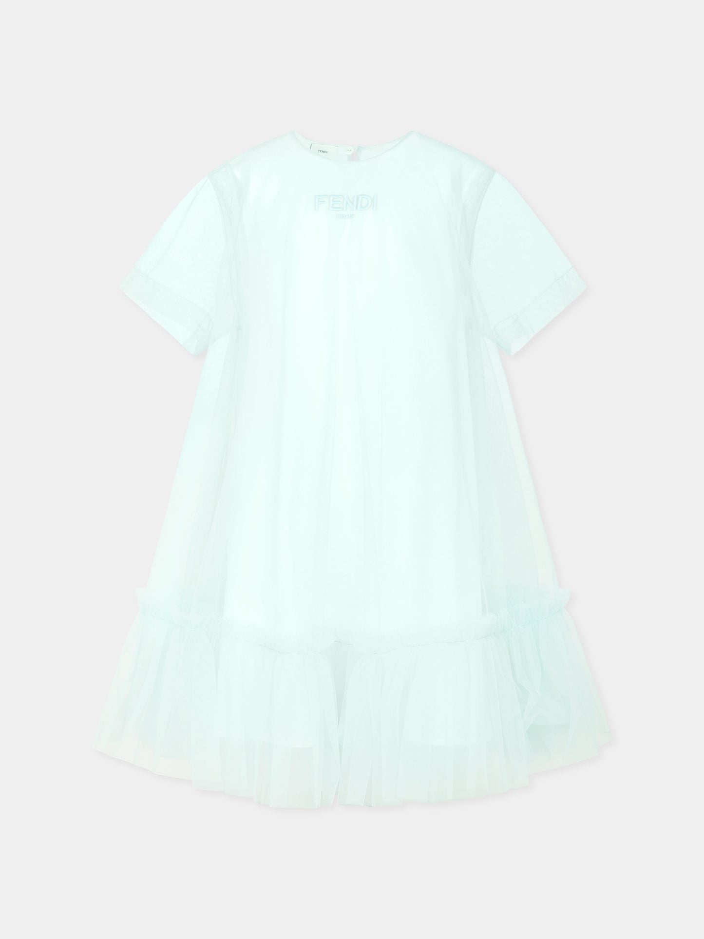 Green dress for girl with logo