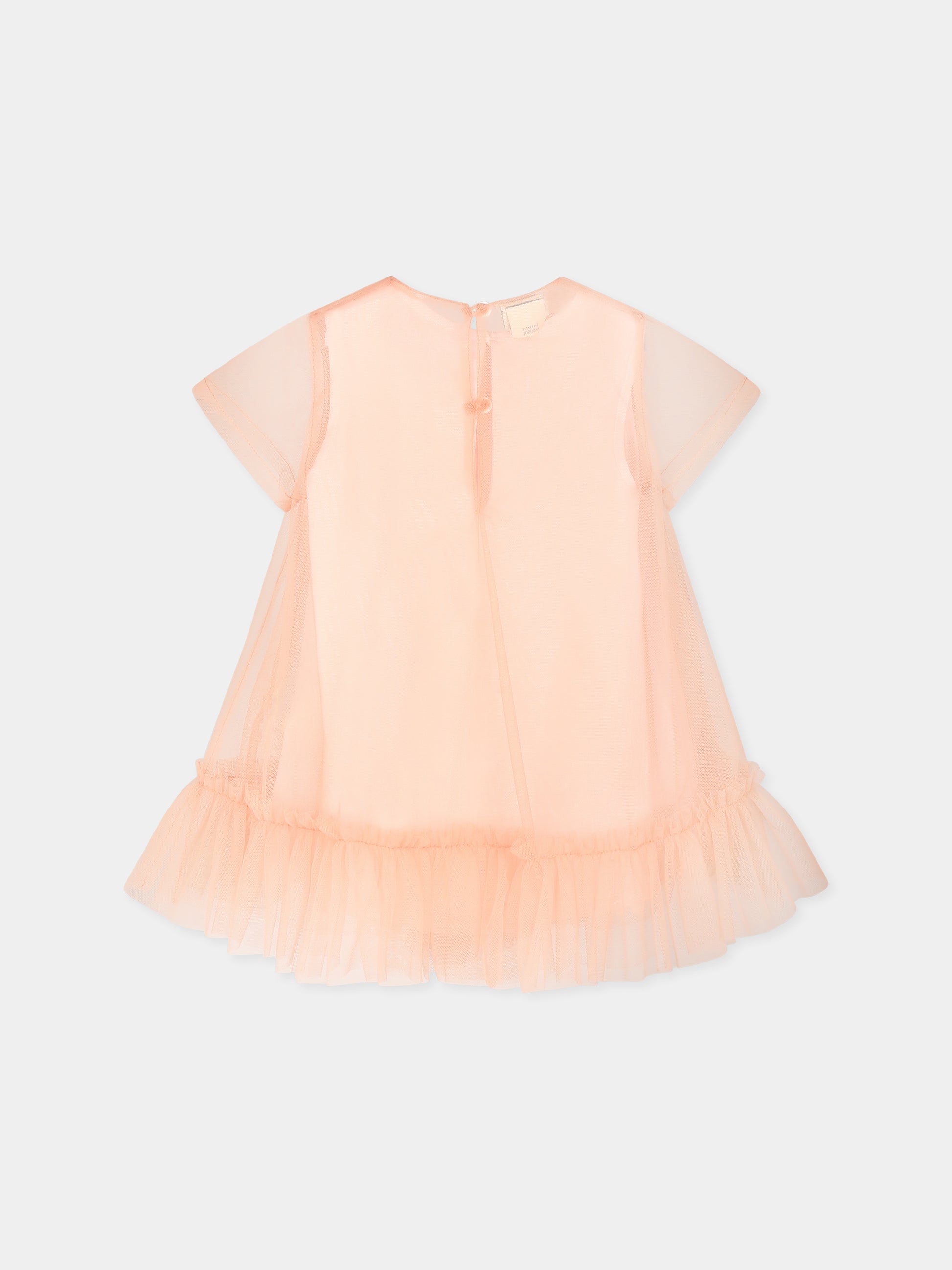 Vestito rosa per neonata con logo,Fendi Kids,BFB554 AEXX F1RX7