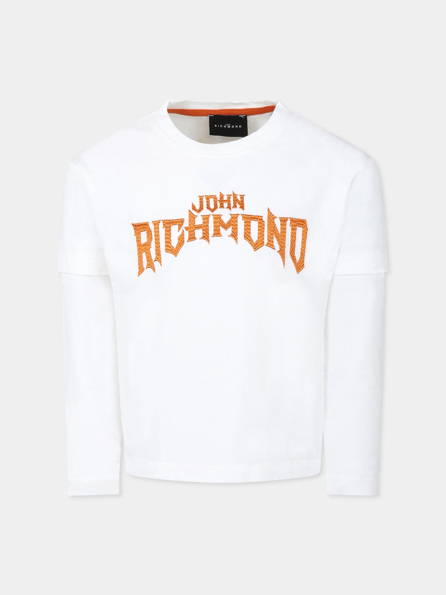 T-shirt bianca per bambino con logo,Richmond,RBA24058TS OFF-WHITE