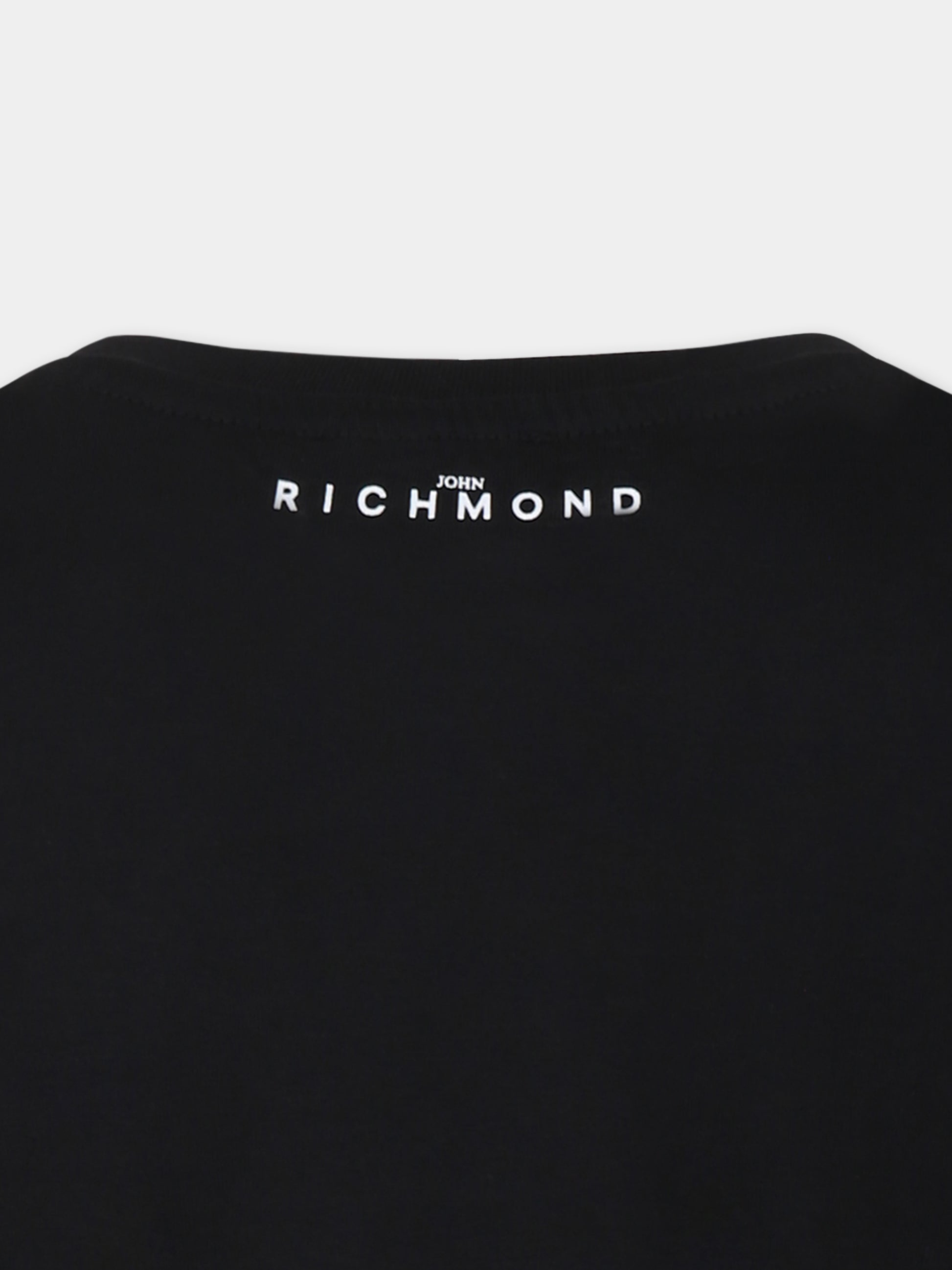 T-shirt nera per bambin con logo,Richmond,RBA24085TS BLACK