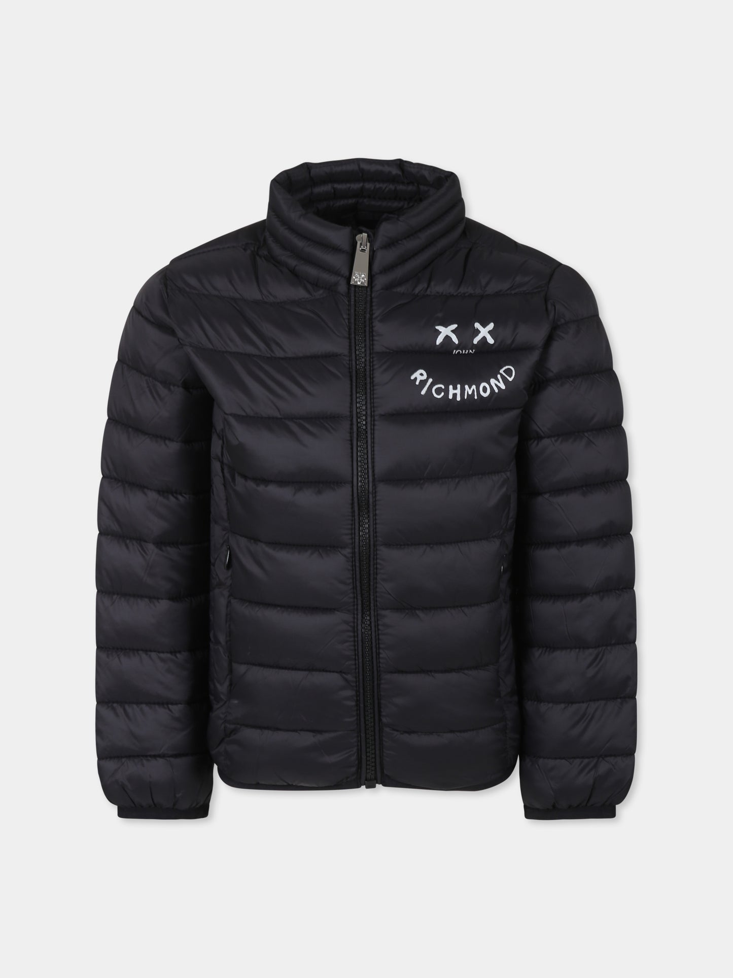 Piumino nero per bambino con logo,Richmond,RBA24175PI BLACK