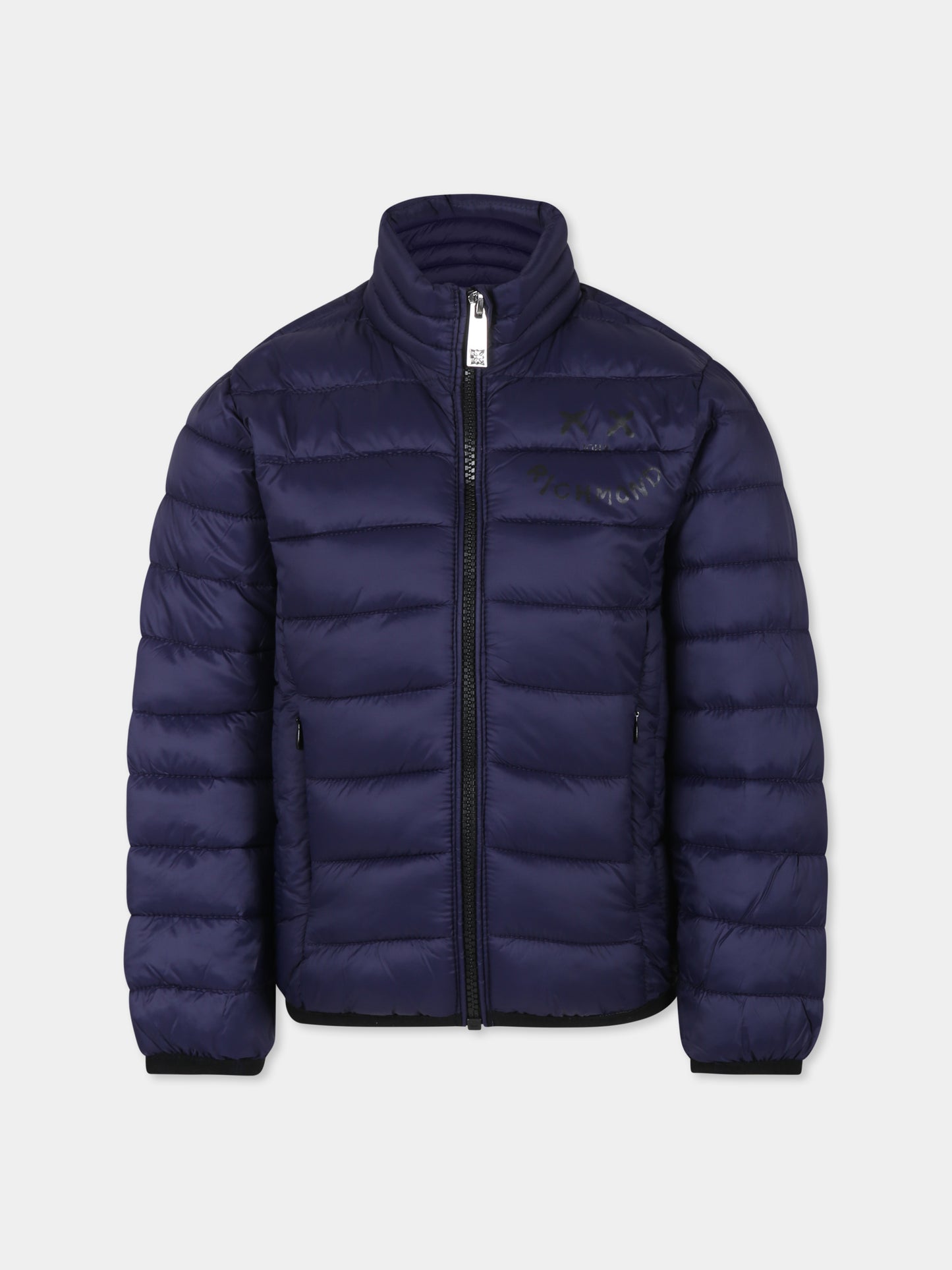 Piumino blu per bambino con logo,Richmond,RBA24175PI BLUE NAVY