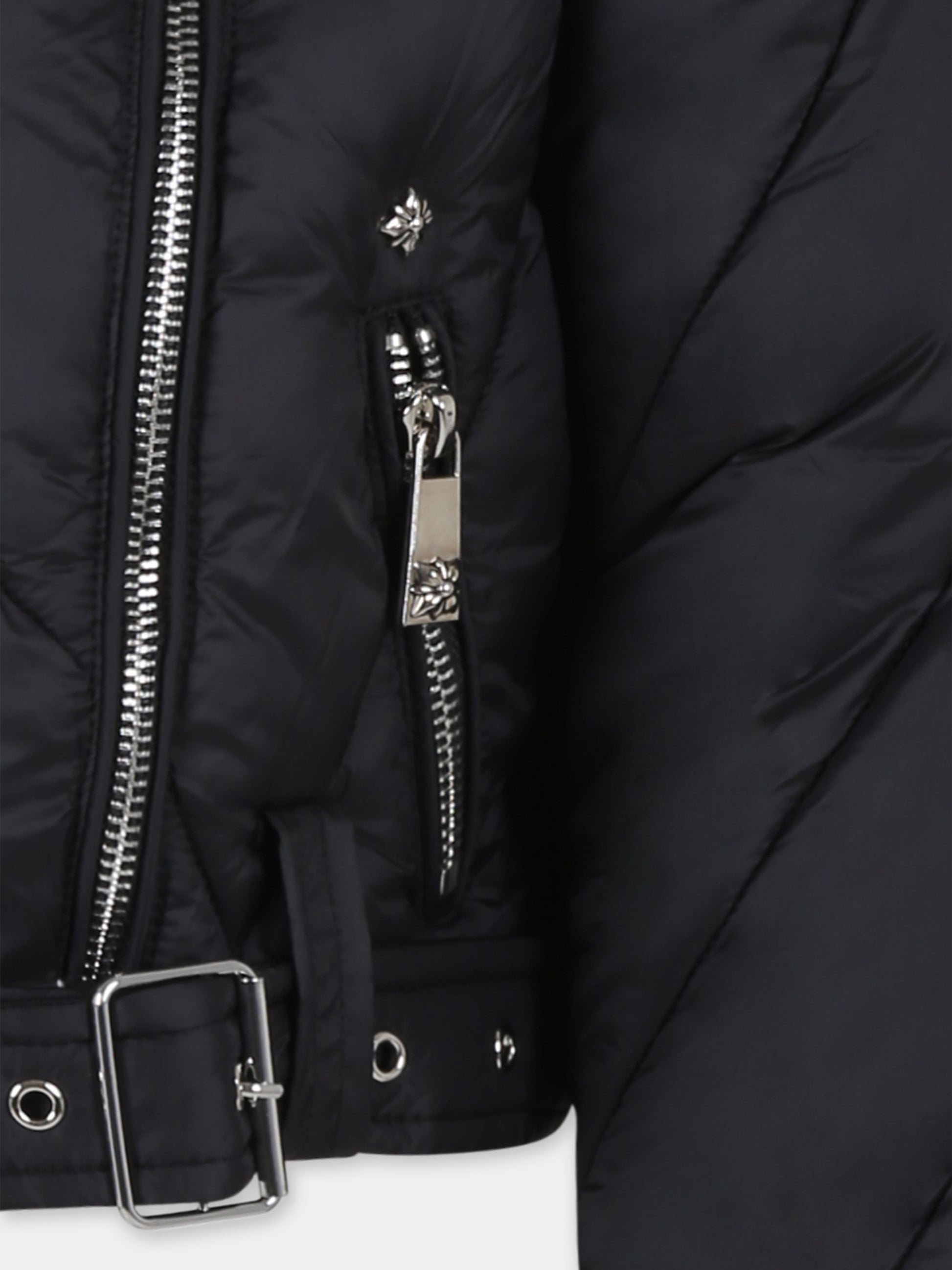 Piumino crop nero per bambina,Richmond,RGA24001PI BLACK