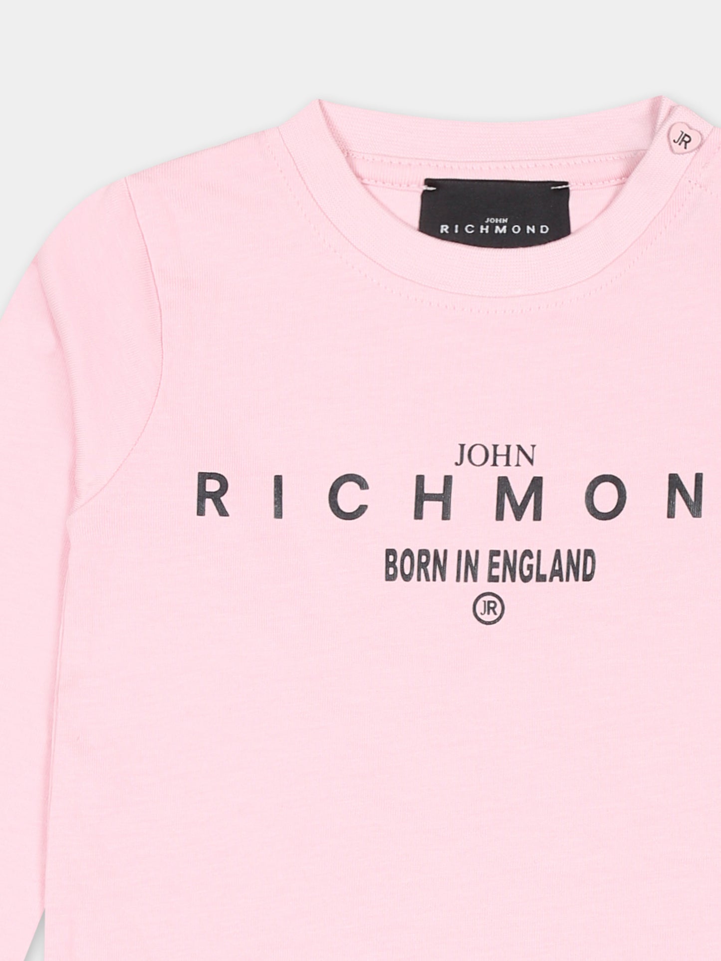 T-shirt rosa per neonata con logo,Richmond,RIA24006TS PINK LIGHT