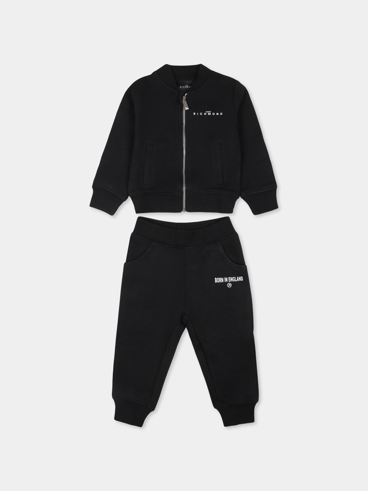 Completo nero per neonato con logo,Richmond,RIA24037CF BLACK