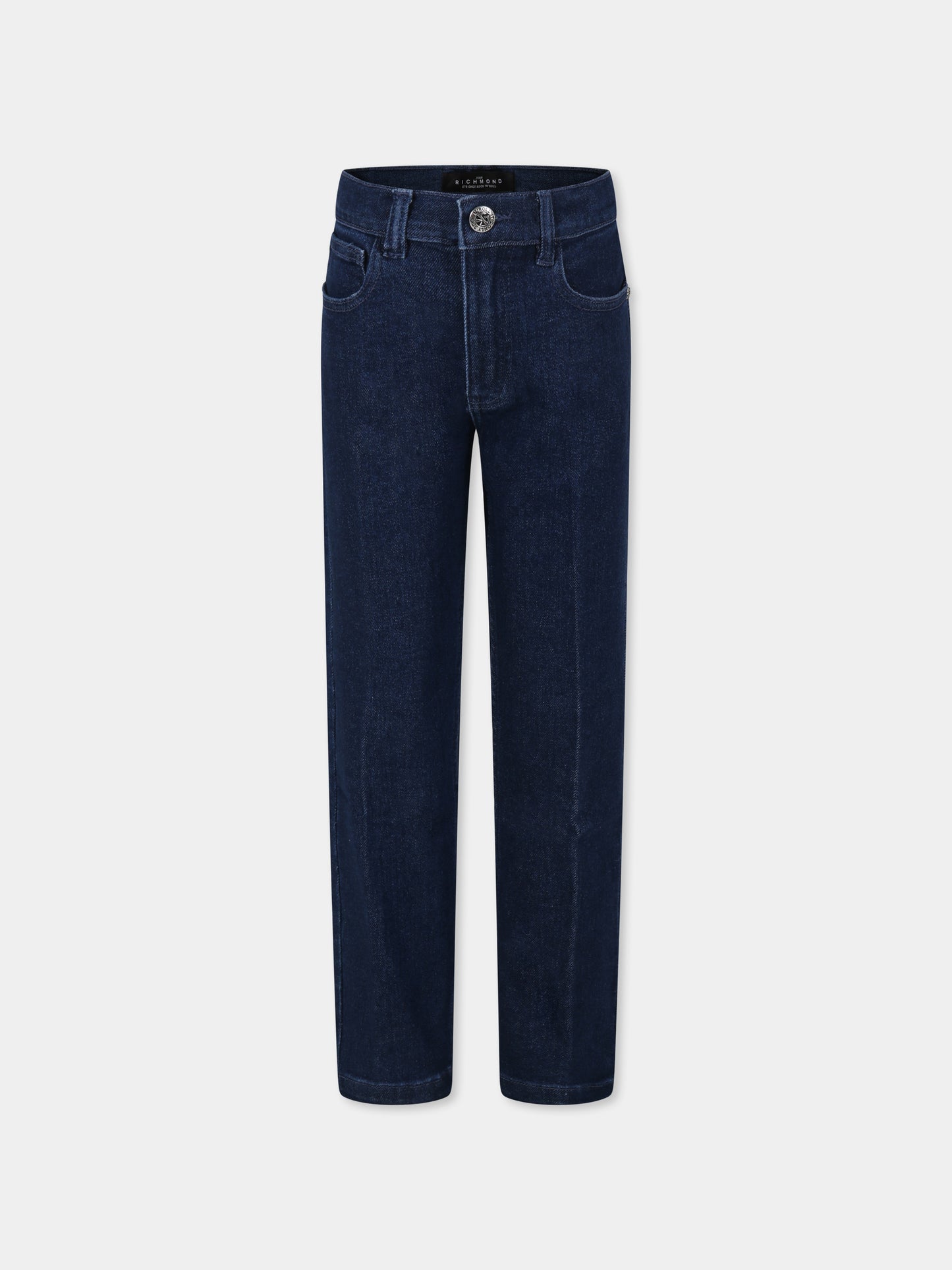Jeans blu per bambina con logo,Richmond,RGA24130JE DENIM BLUE MEDIUM