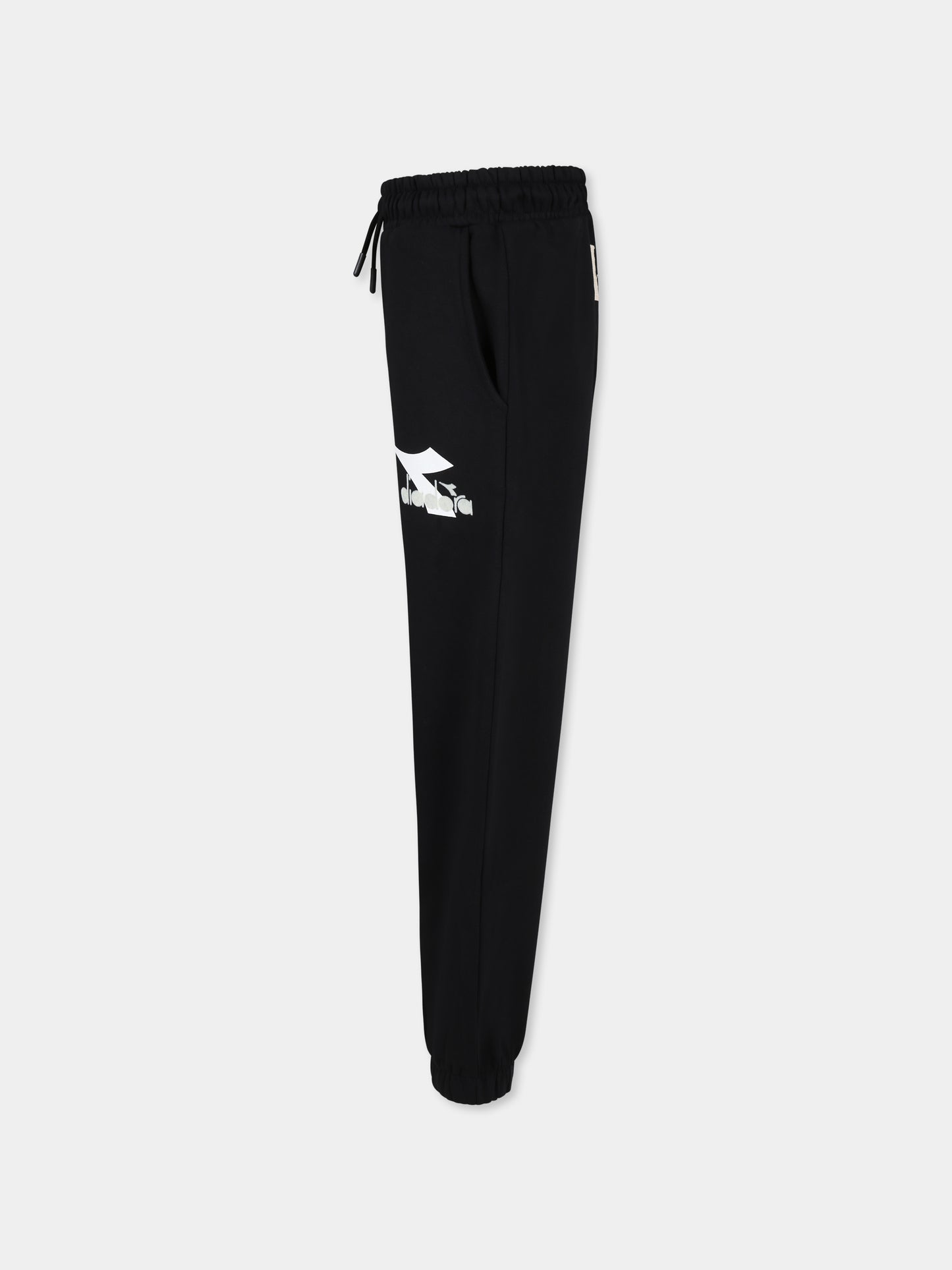 Pantaloni nero per bambino con logo,Diadora Kids,F3DIJBFP037 110