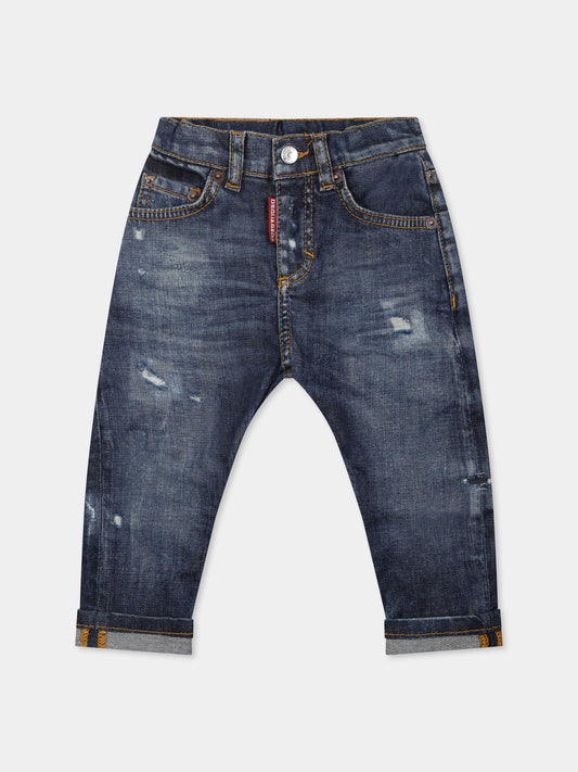 Jeans blu per neonato con logo,Dsquared2,DQ01TC D0A9H DQ01