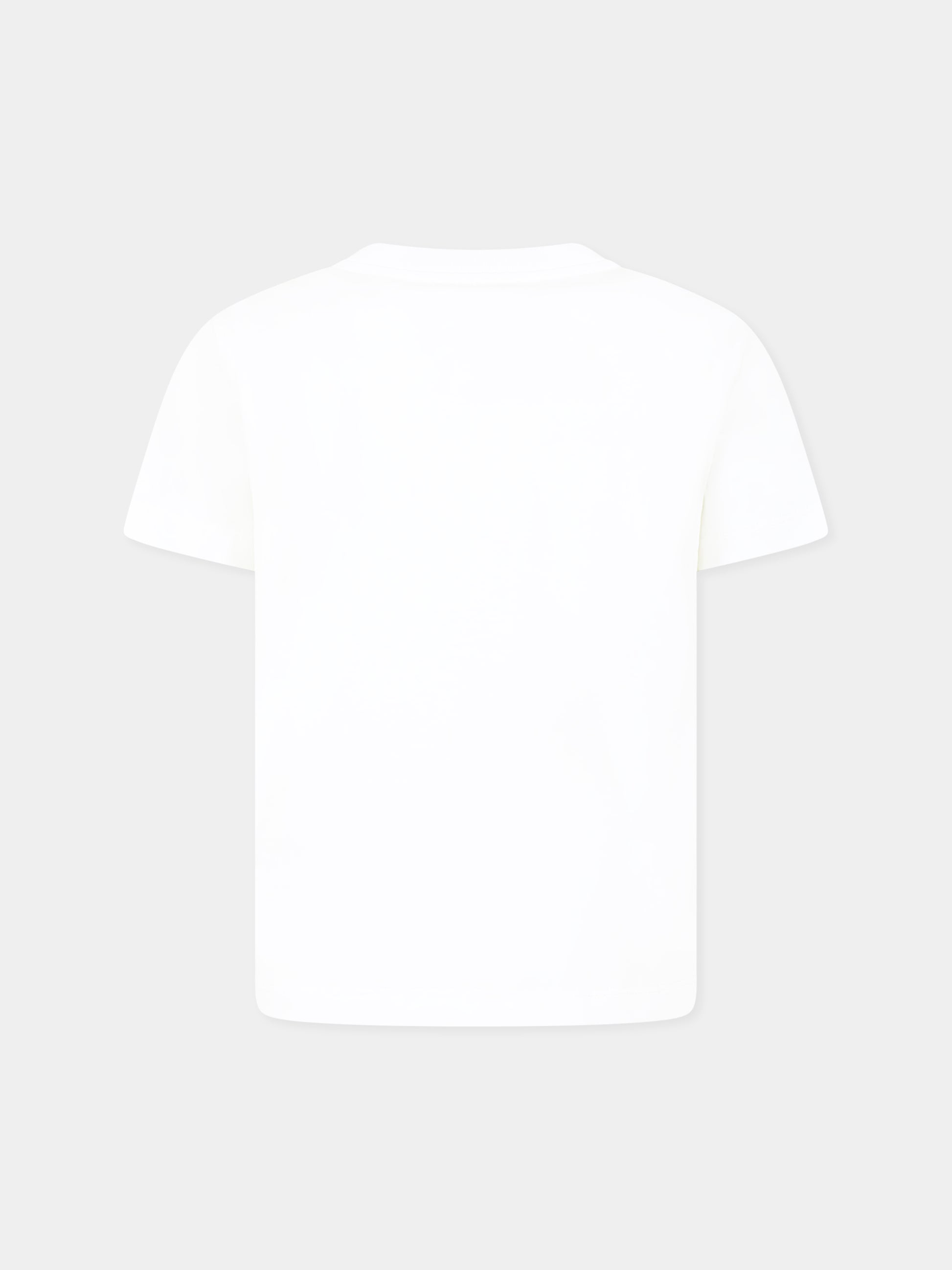 T-shirt bianca per bambina con cuore e logo,Diesel,J02026 KYAR1 K100