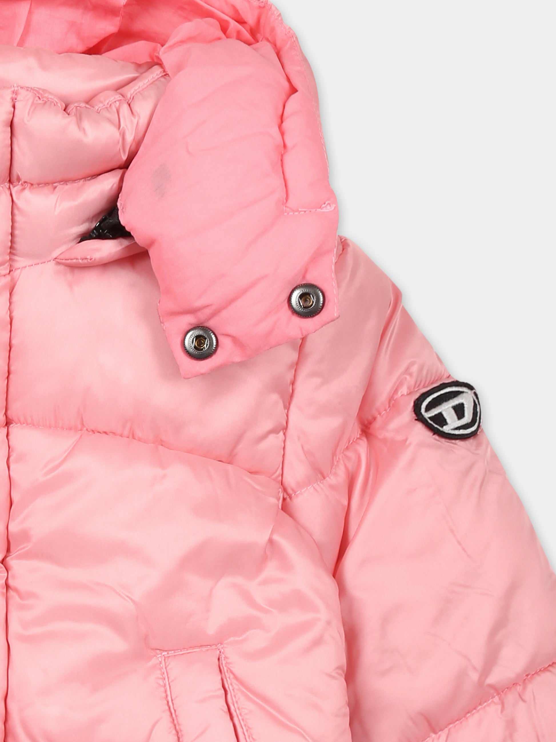 Piumino rosa  per neonata con logo,Diesel,K00588 KXBND K325