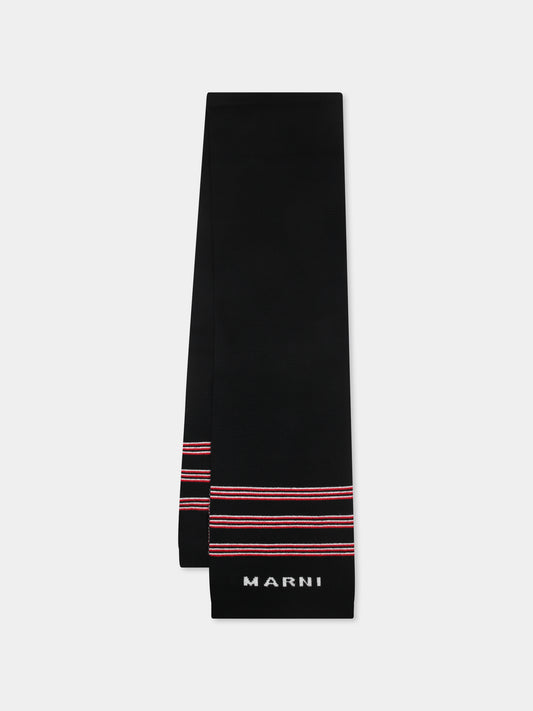 Sciarpa nera per bambini con logo,Marni Kids,M01284 M00SZ MR19U 0M900