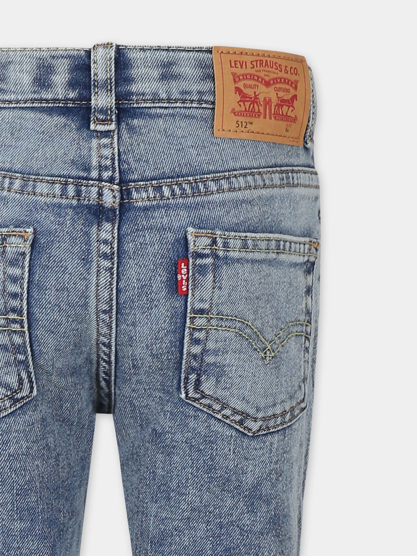 Jeans blu 512 per bambino con logo,Levi's Kids,8E6728 MBS