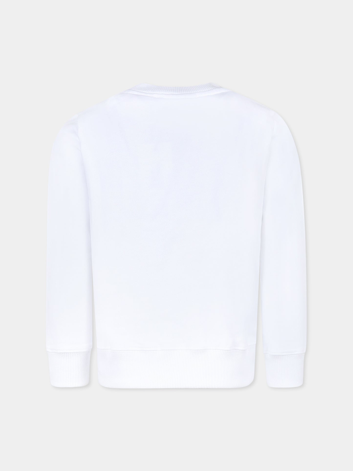 Felpa bianca per bambini con logo,Calvin Klein Kids,IU0IU00680 YAF