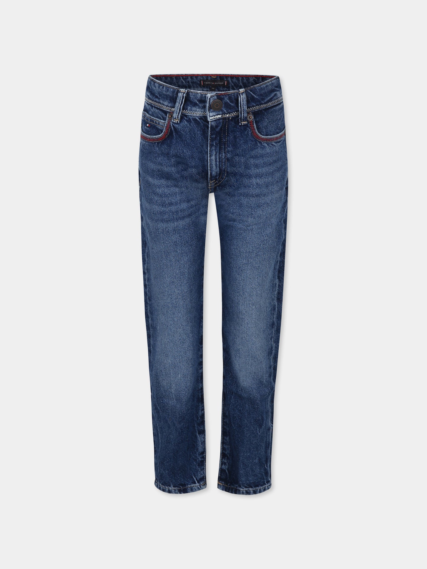 Jeans blu per bambino con bandierina,Tommy Hilfiger Junior,KB0KB09044 1BL