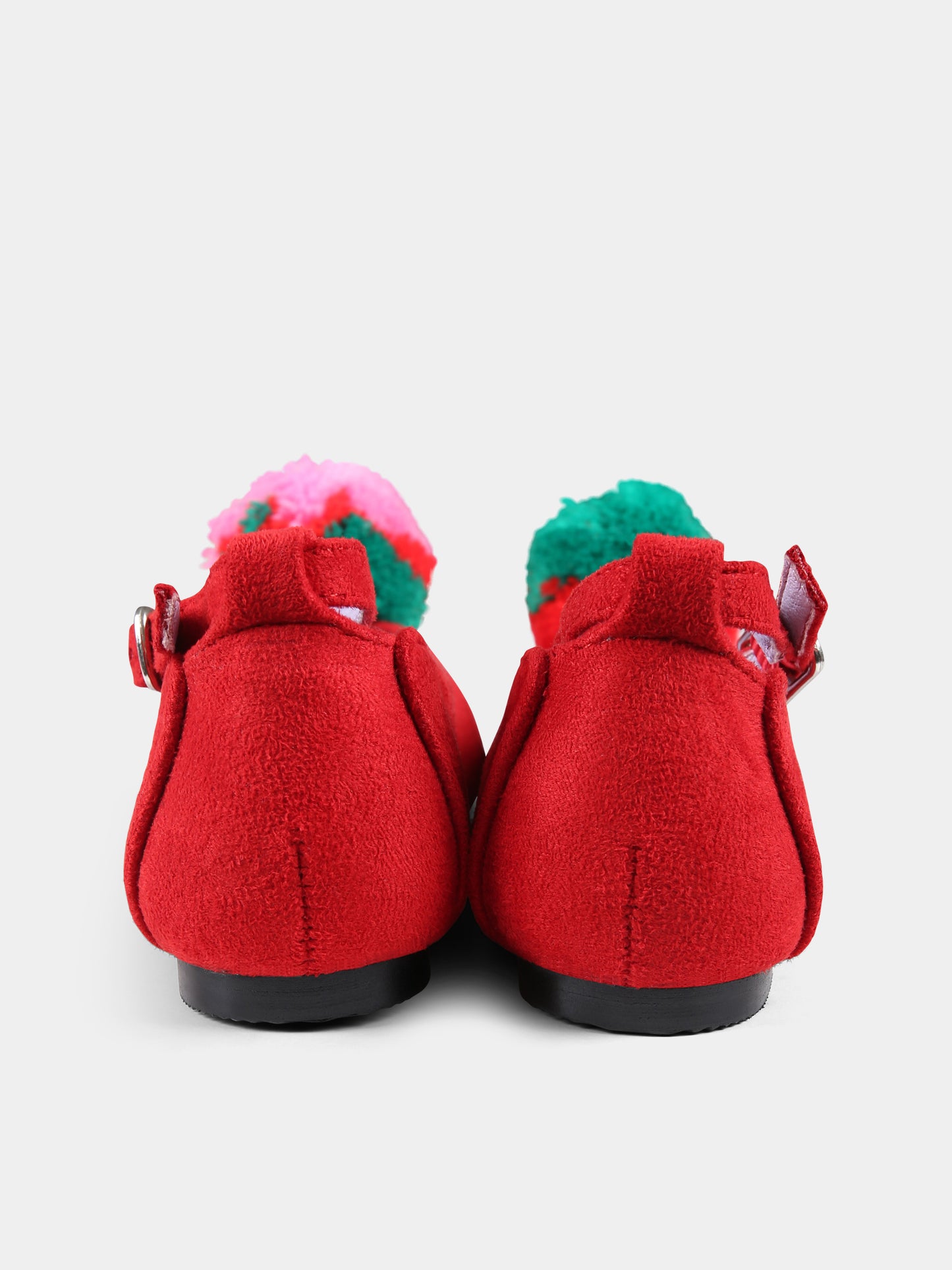 Ballerine rosse per bambina con pompon,Stella Mccartney Kids,TV0E16 Z2467 411