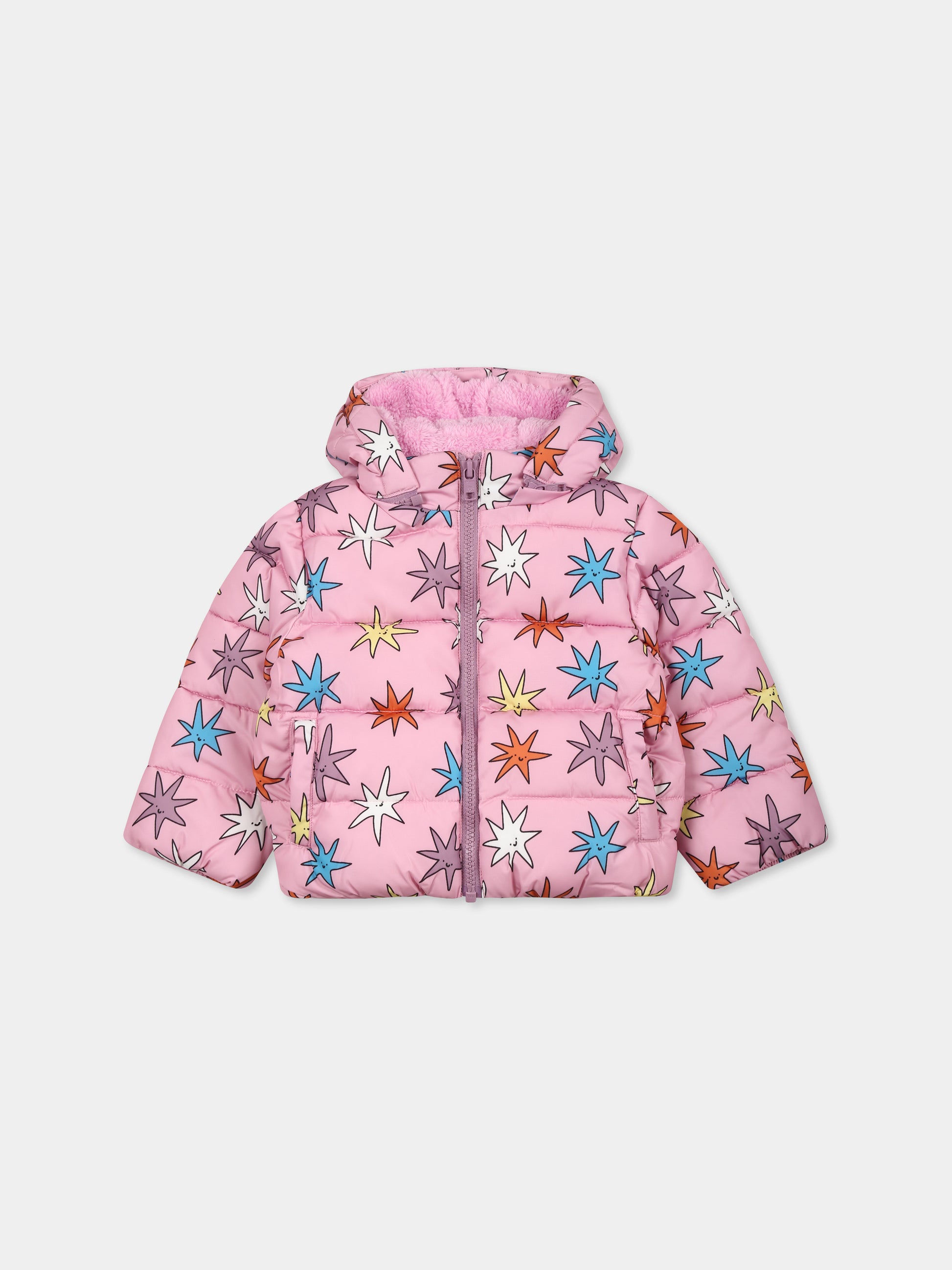 Piumino rosa per neonata con stelle all over,Stella Mccartney Kids,TV2007 Z2259 50GMC