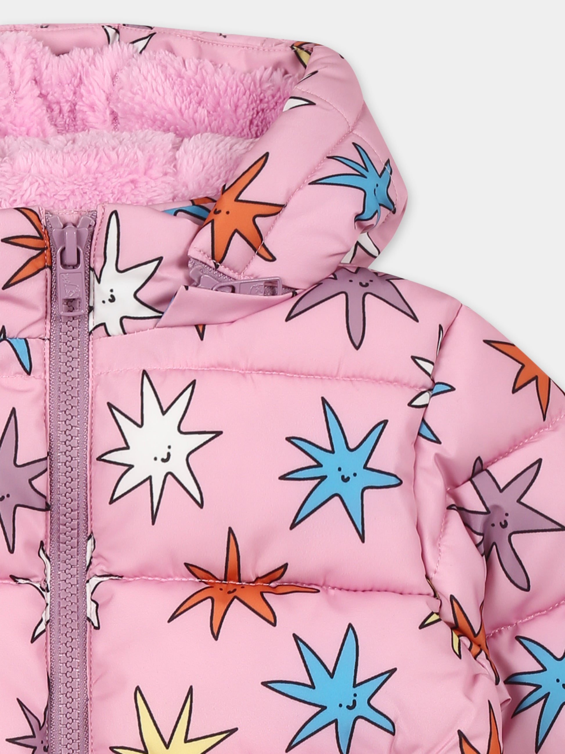 Piumino rosa per neonata con stelle all over,Stella Mccartney Kids,TV2007 Z2259 50GMC