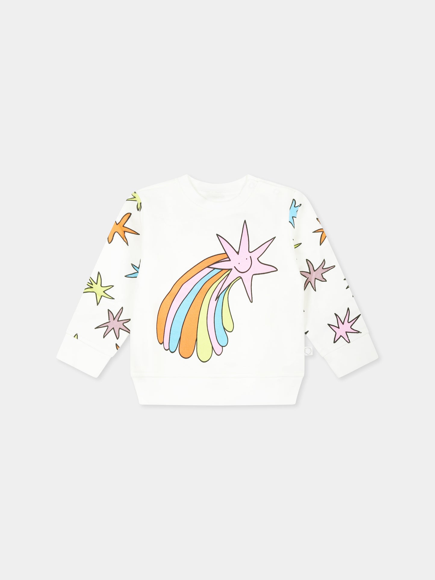 Felpa avorio per neonata con stelle,Stella Mccartney Kids,TV4120 Z0453 101