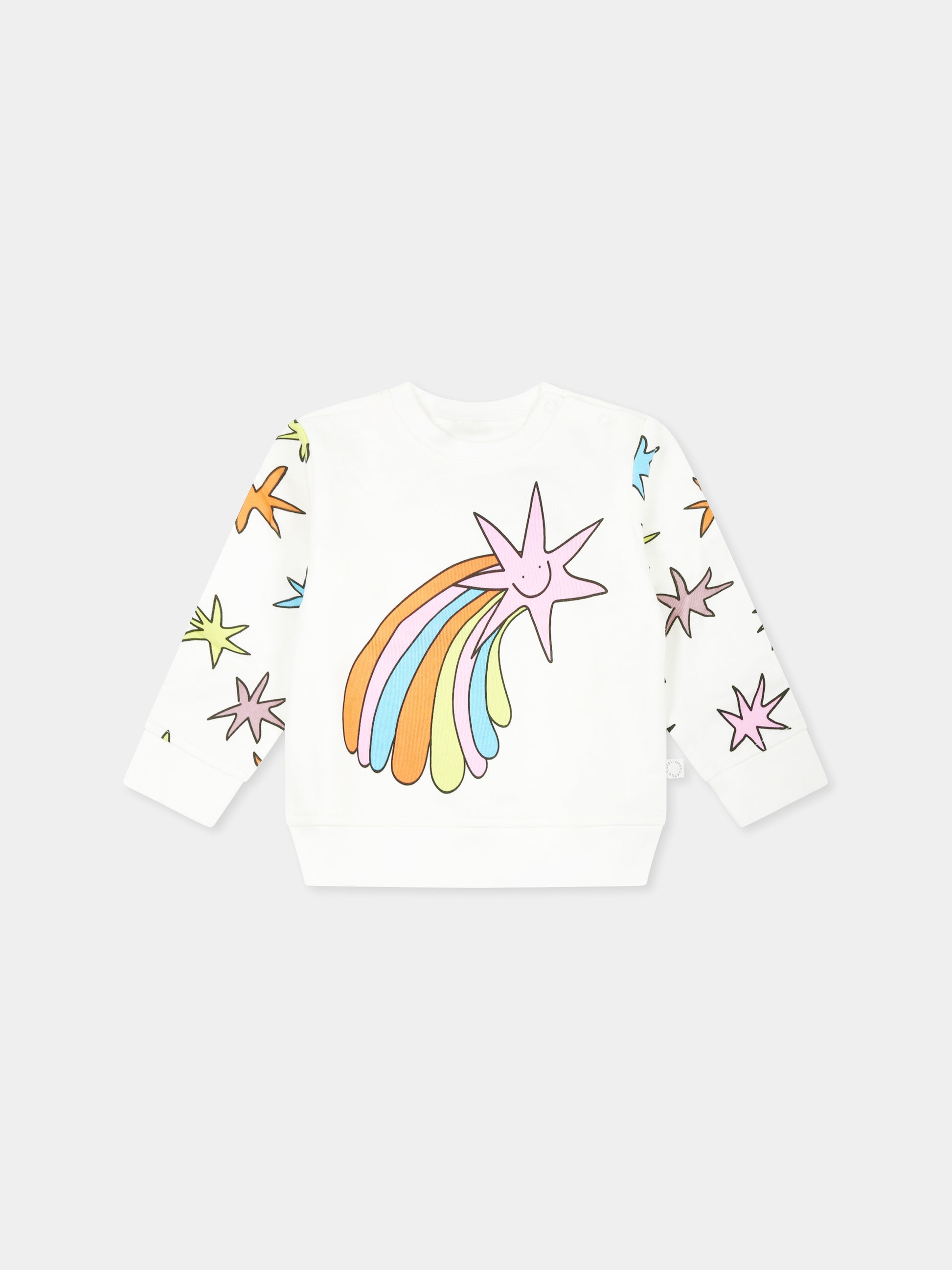 Felpa avorio per neonata con stelle,Stella Mccartney Kids,TV4120 Z0453 101