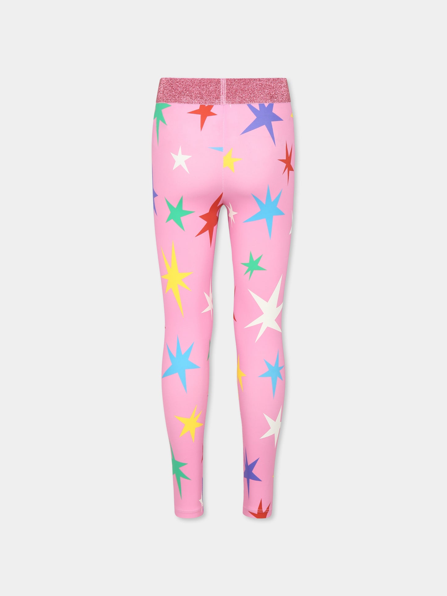 Leggings rosa per bambina con stelle all over,Stella Mccartney Kids,TV6C00 Z2026 547MC