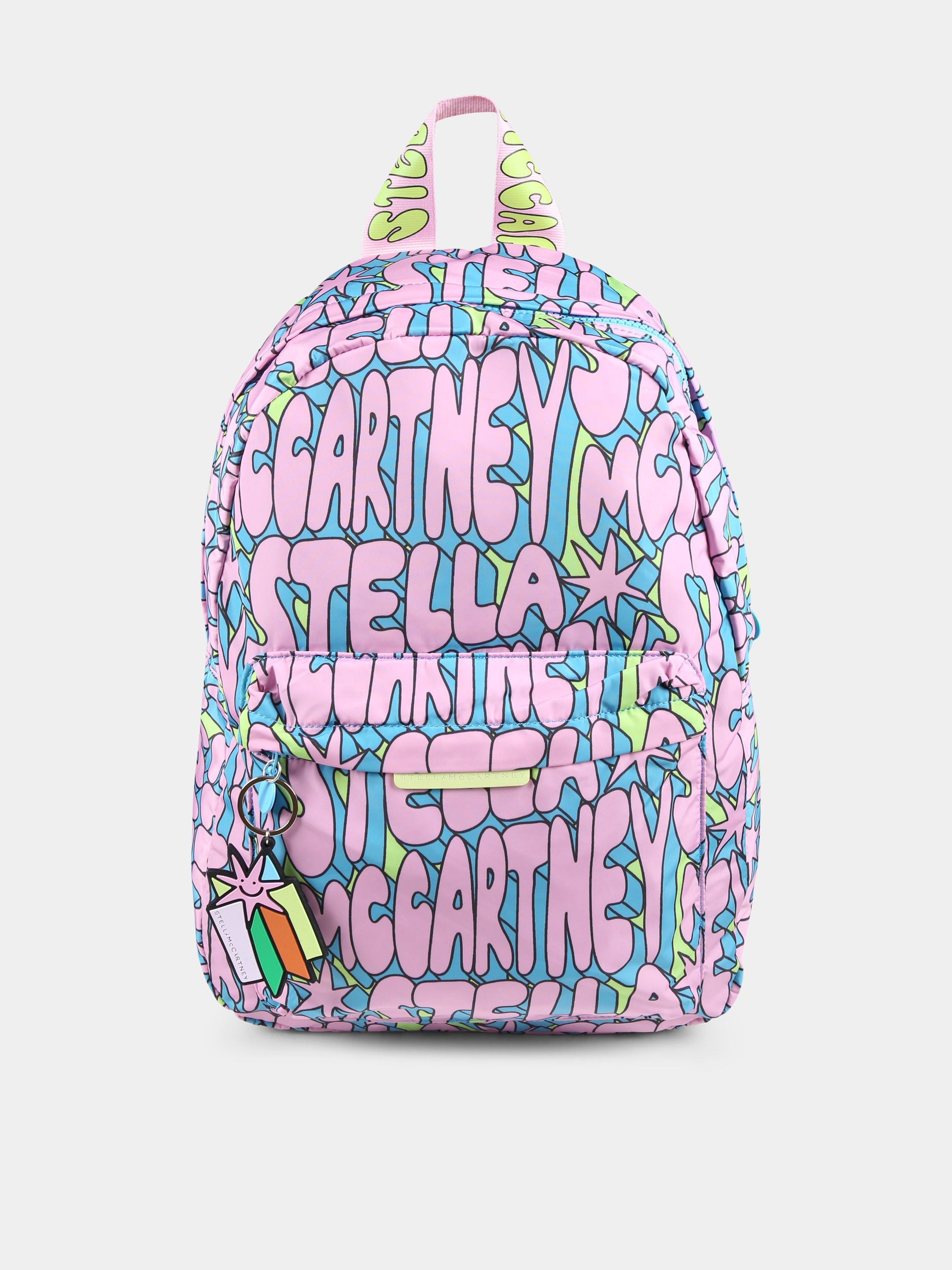 Zaino multicolor per bambina con logo all-over,Stella Mccartney Kids,TV0A98 Z2053 999MC