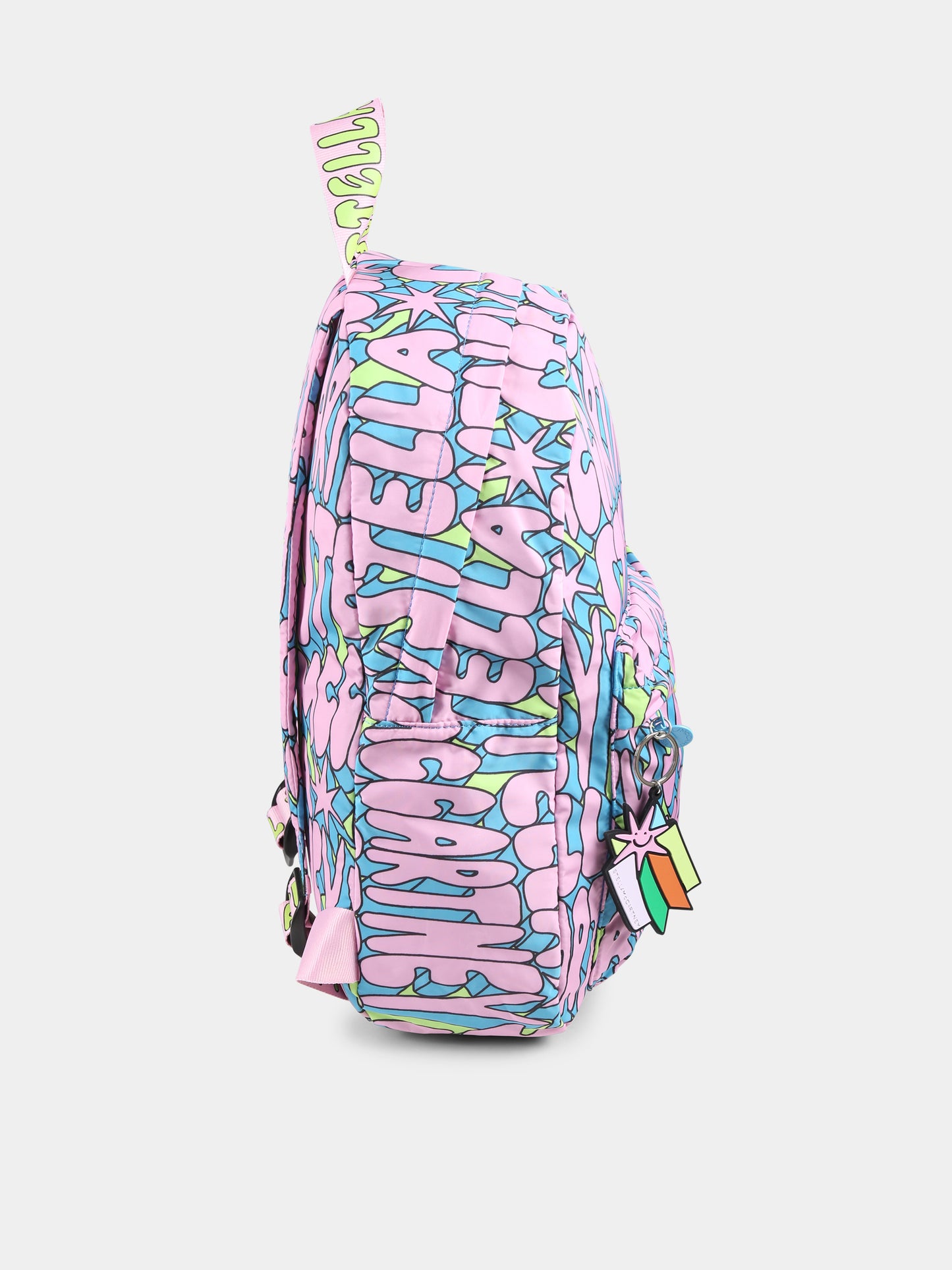 Zaino multicolor per bambina con logo all-over,Stella Mccartney Kids,TV0A98 Z2053 999MC