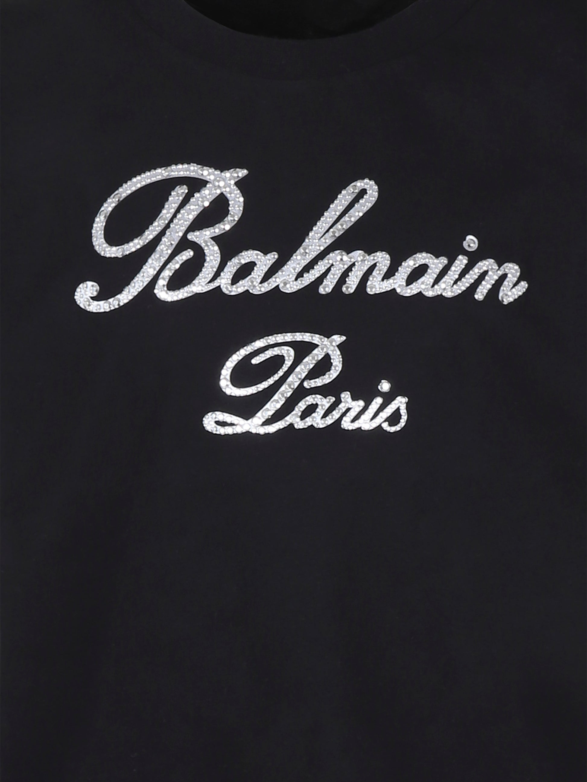 T-shirt nera per bambina con logo,Balmain Kids,BV8Q51 Z0057 930AG