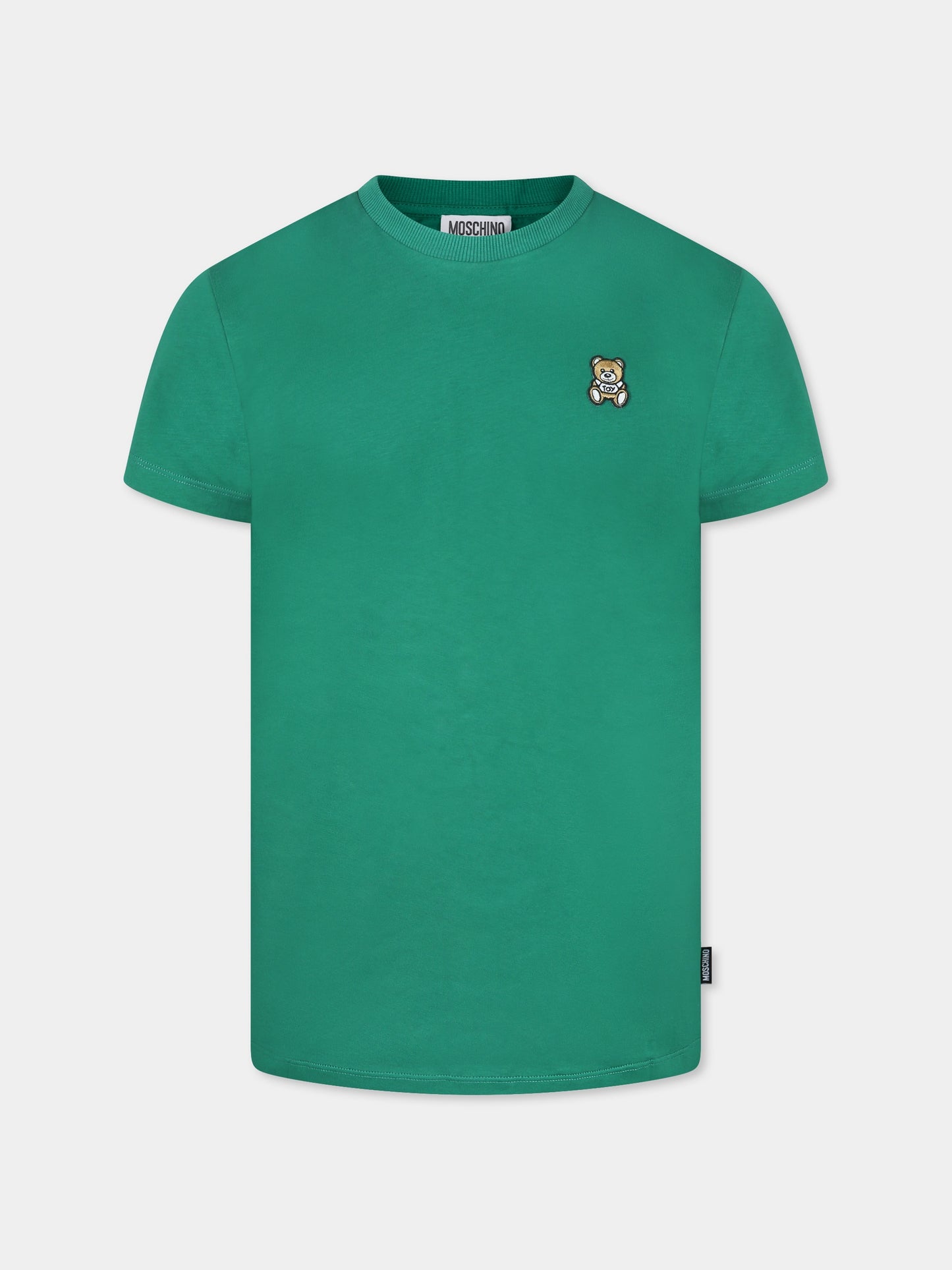 Green t-shirt for girl with Teddy Bear