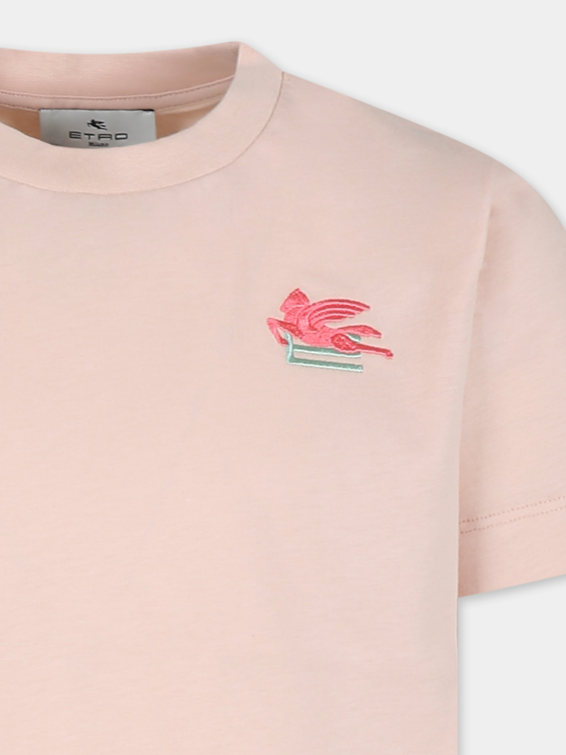 T-shirt rosa per bambina con Pegaso,Etro,GV8A61 Z2081 541