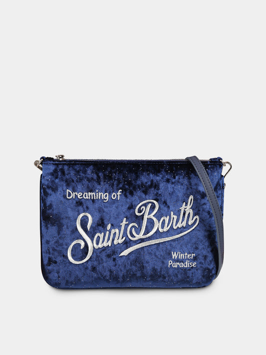 Pochette blu Parisienne per bambina con logo,Mc2 Saint Barth,PAR0009 00221G