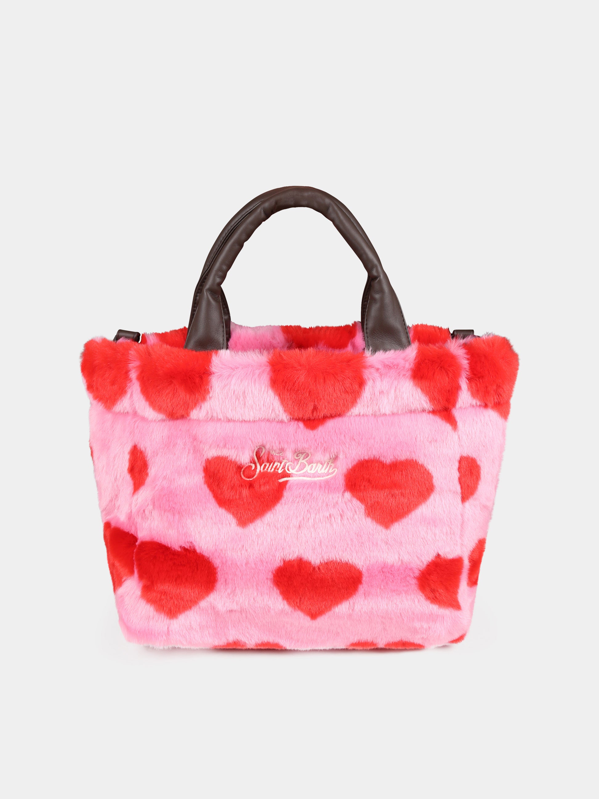 Borsa rosa Colette per bambina con cuori e logo,Mc2 Saint Barth,COL0016 00098E