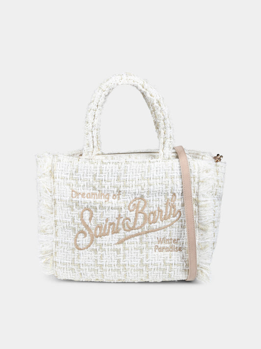 Borsa avorio Colette per bambina con logo,Mc2 Saint Barth,COL0015 00242G