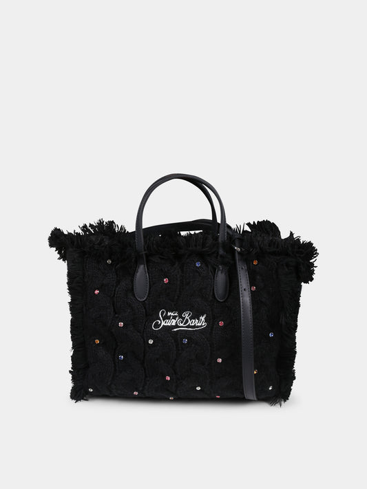 Borsa nera Colette per bambina con logo,Mc2 Saint Barth,COL0003 01357G