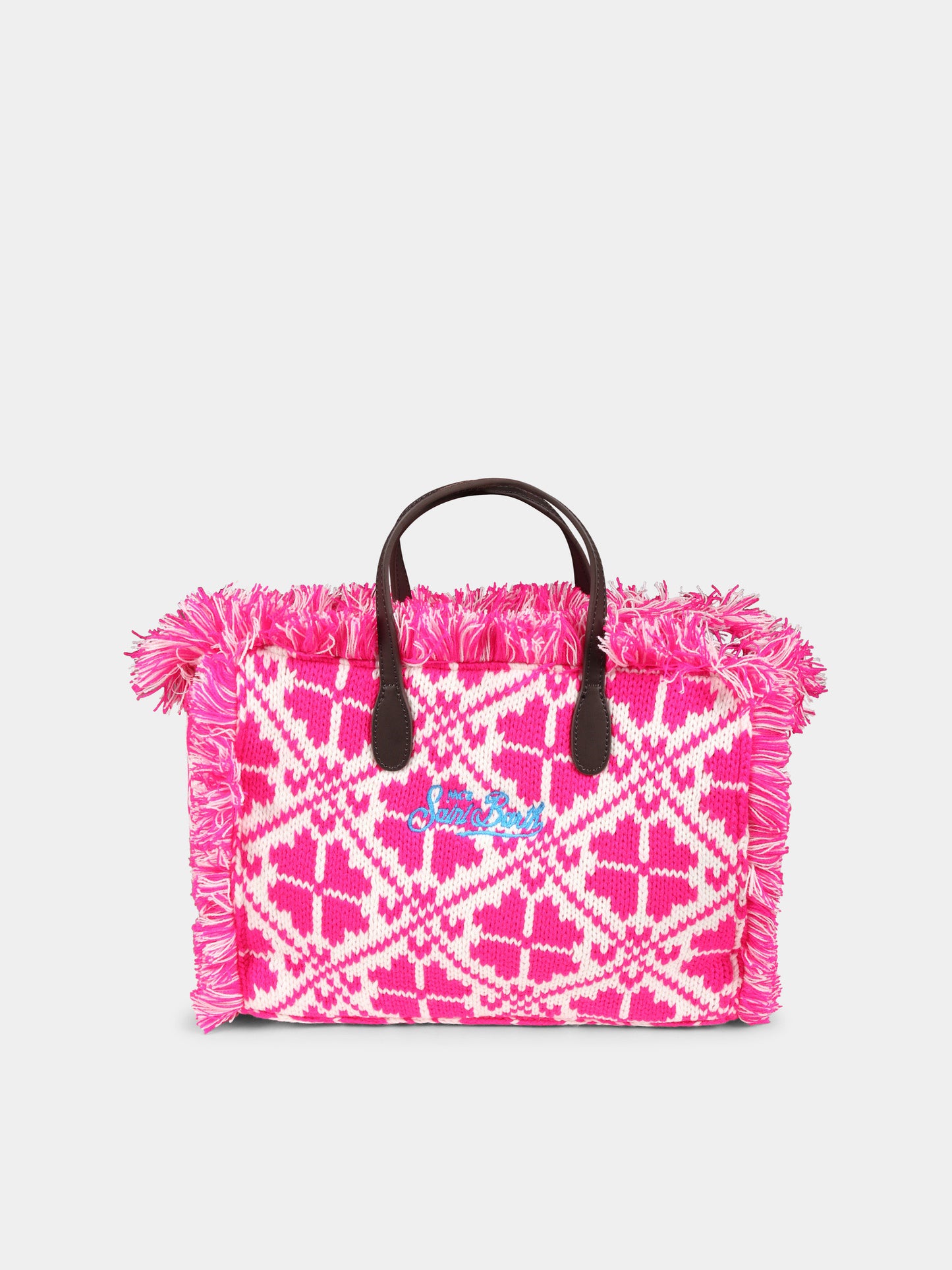 Borsa fucsia Colette per bambina con logo e motivo nordico,Mc2 Saint Barth,COL0003 01016C