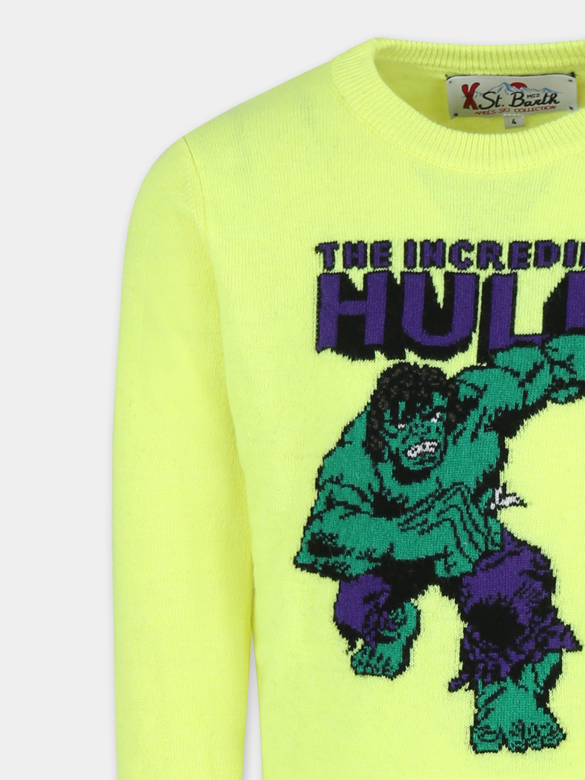 Maglione verde per bambino con Hulk,Mc2 Saint Barth,DOU0001 - 10197E