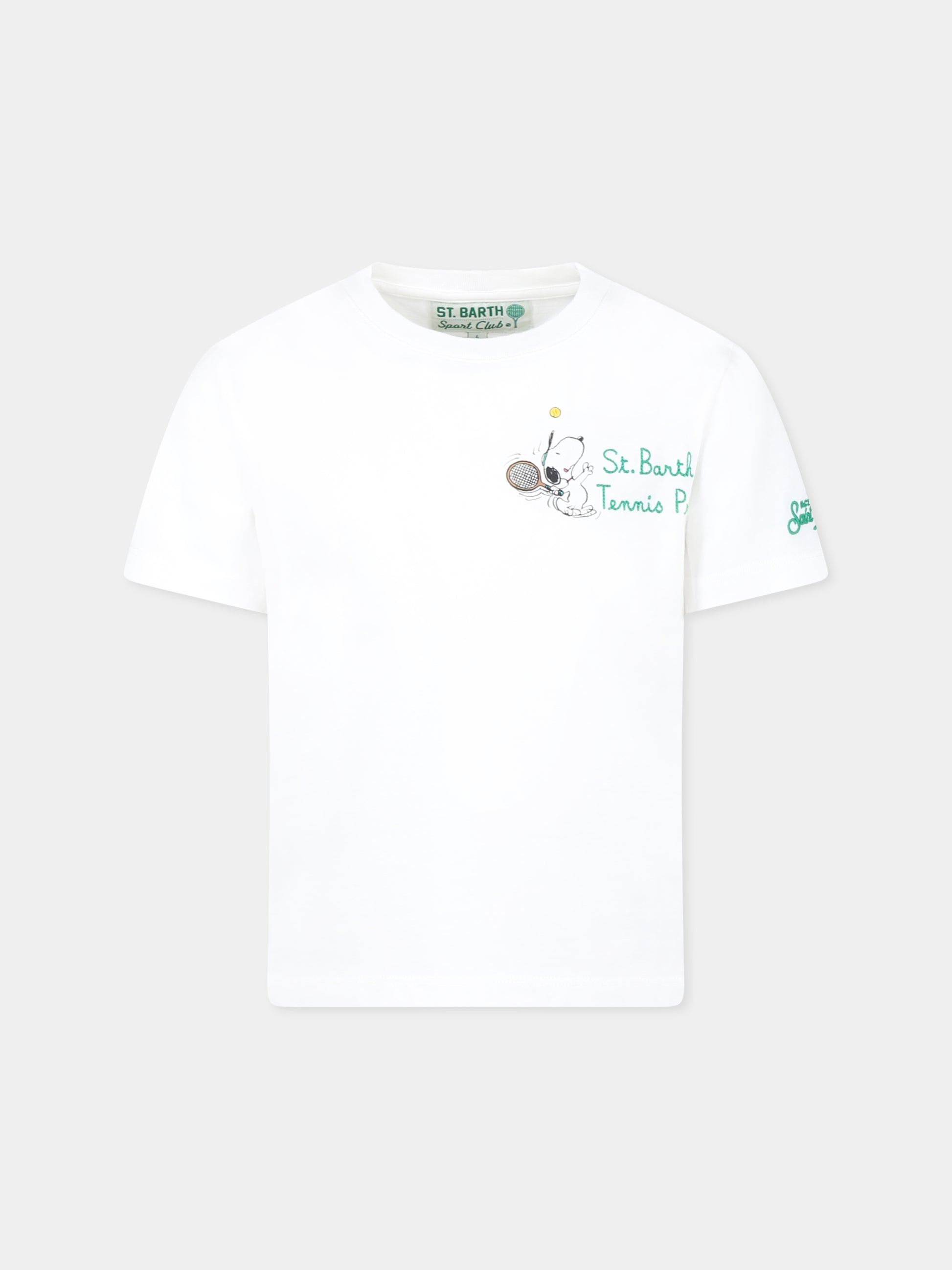 T-shirt bianca per bambino con Snoopy,Mc2 Saint Barth,CAM0001 - 01141G