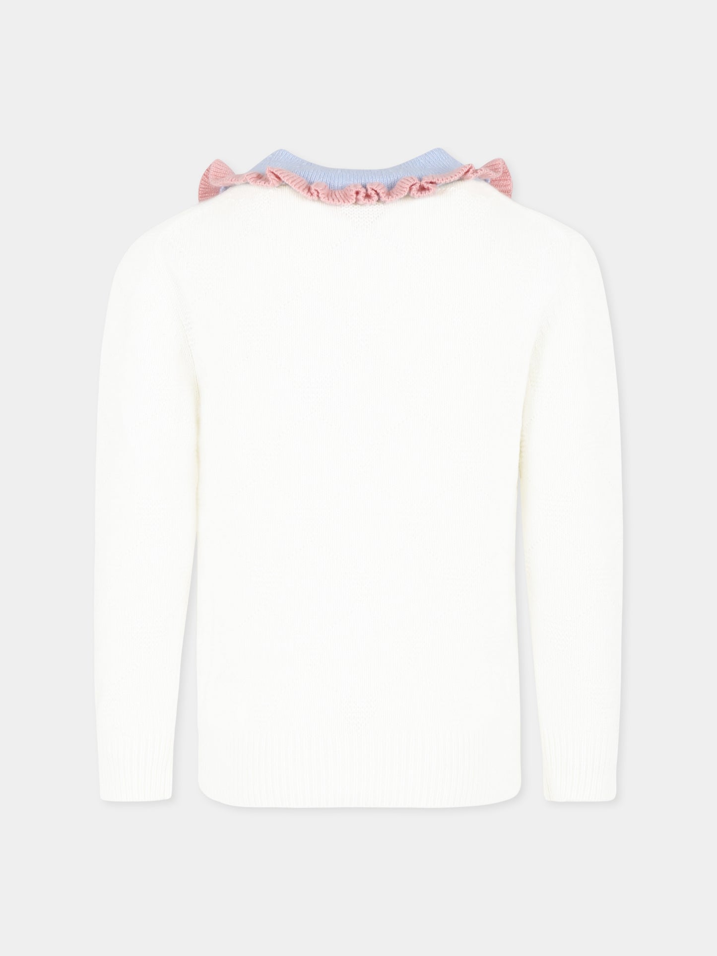 Maglione avorio per bambina con cuori,Mc2 Saint Barth,DIZ001 - 00134G