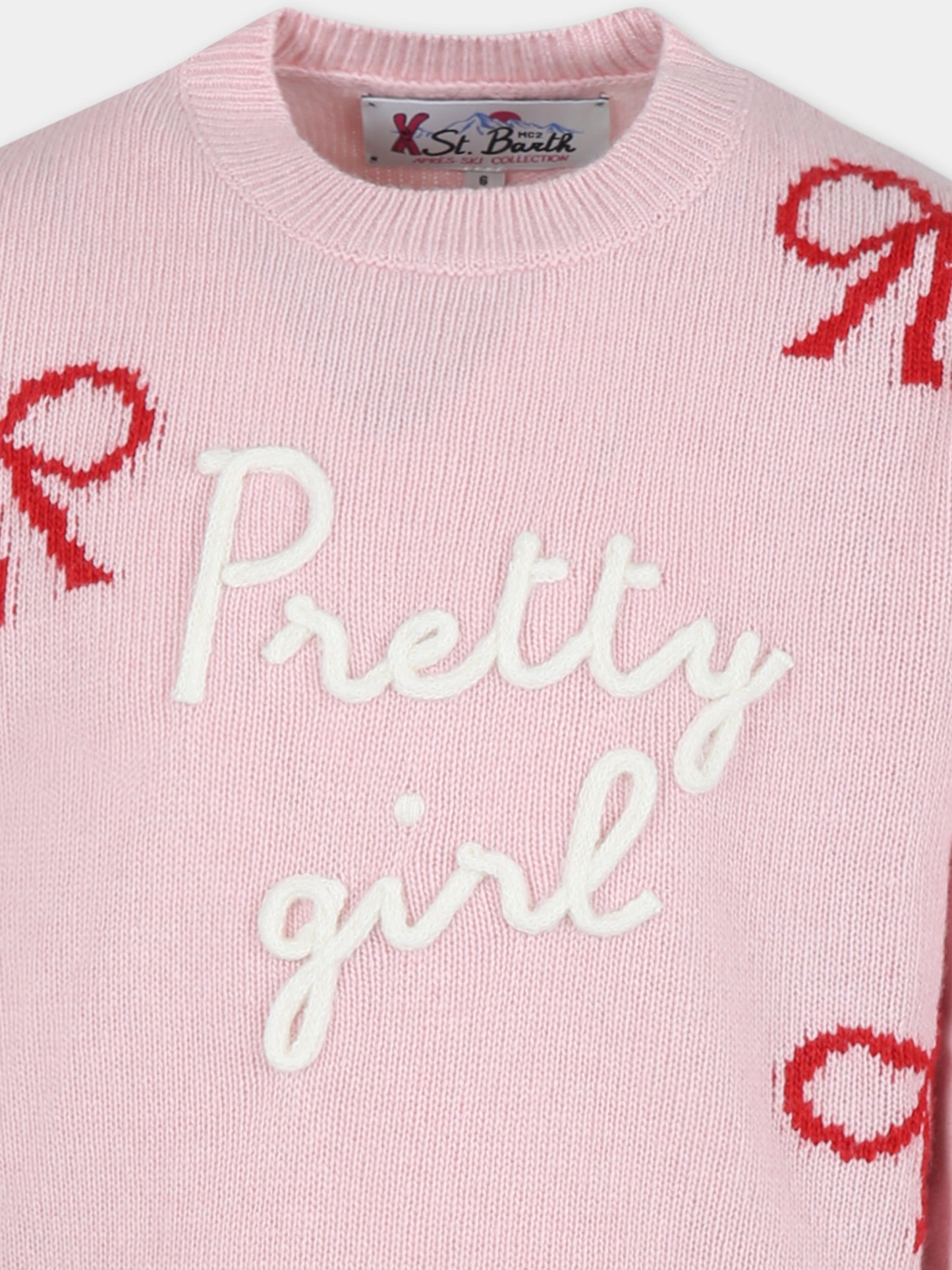 Maglione rosa per bambina con scritta Pretty Girl,Mc2 Saint Barth,PRC0005 - 00464G