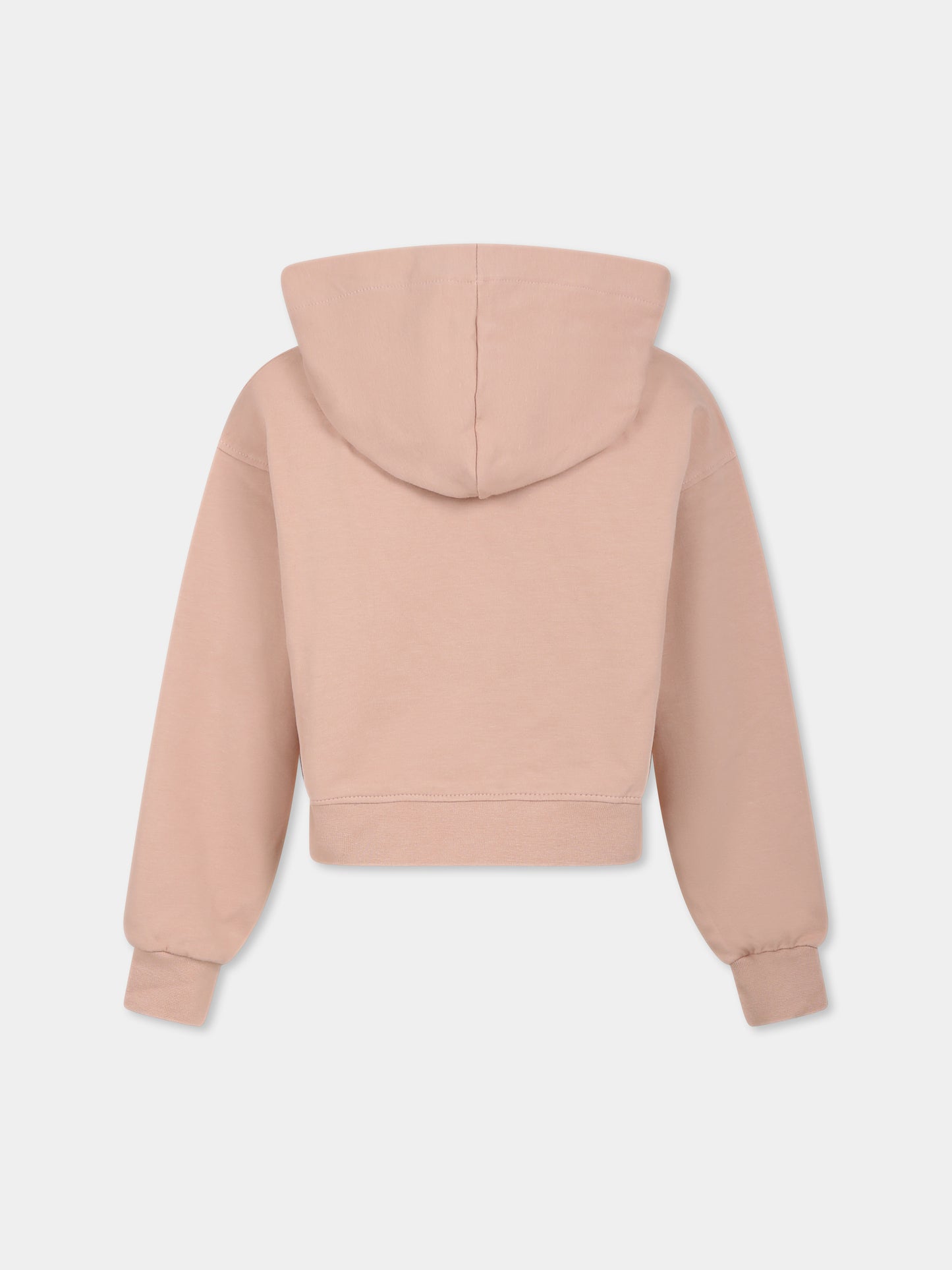 Felpa rosa per bambina con logo e strass,Pinko,F4PIJGHS057 261