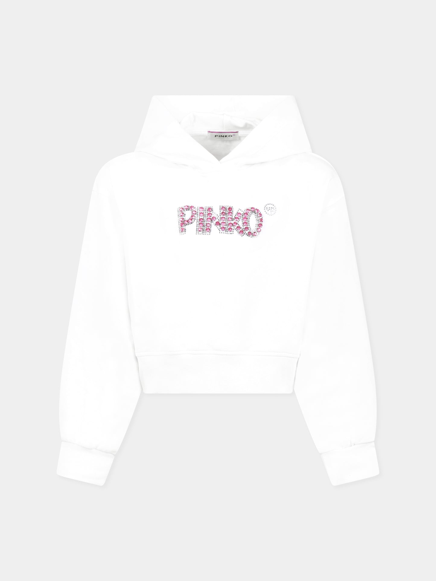White sweatshirt for girl with logo