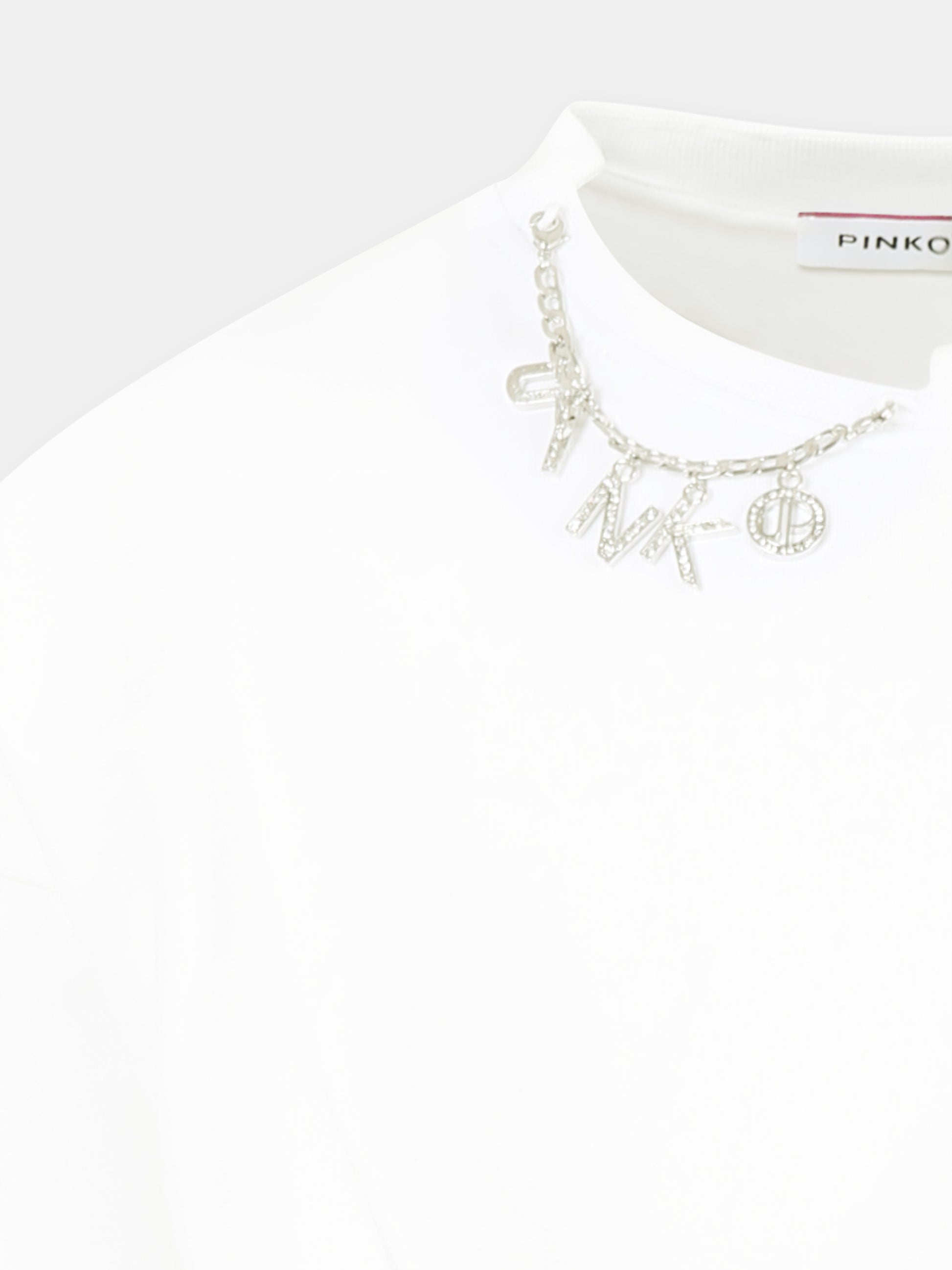 Felpa crop bianca per bambina con logo,Pinko,F4PIJGSW035 002