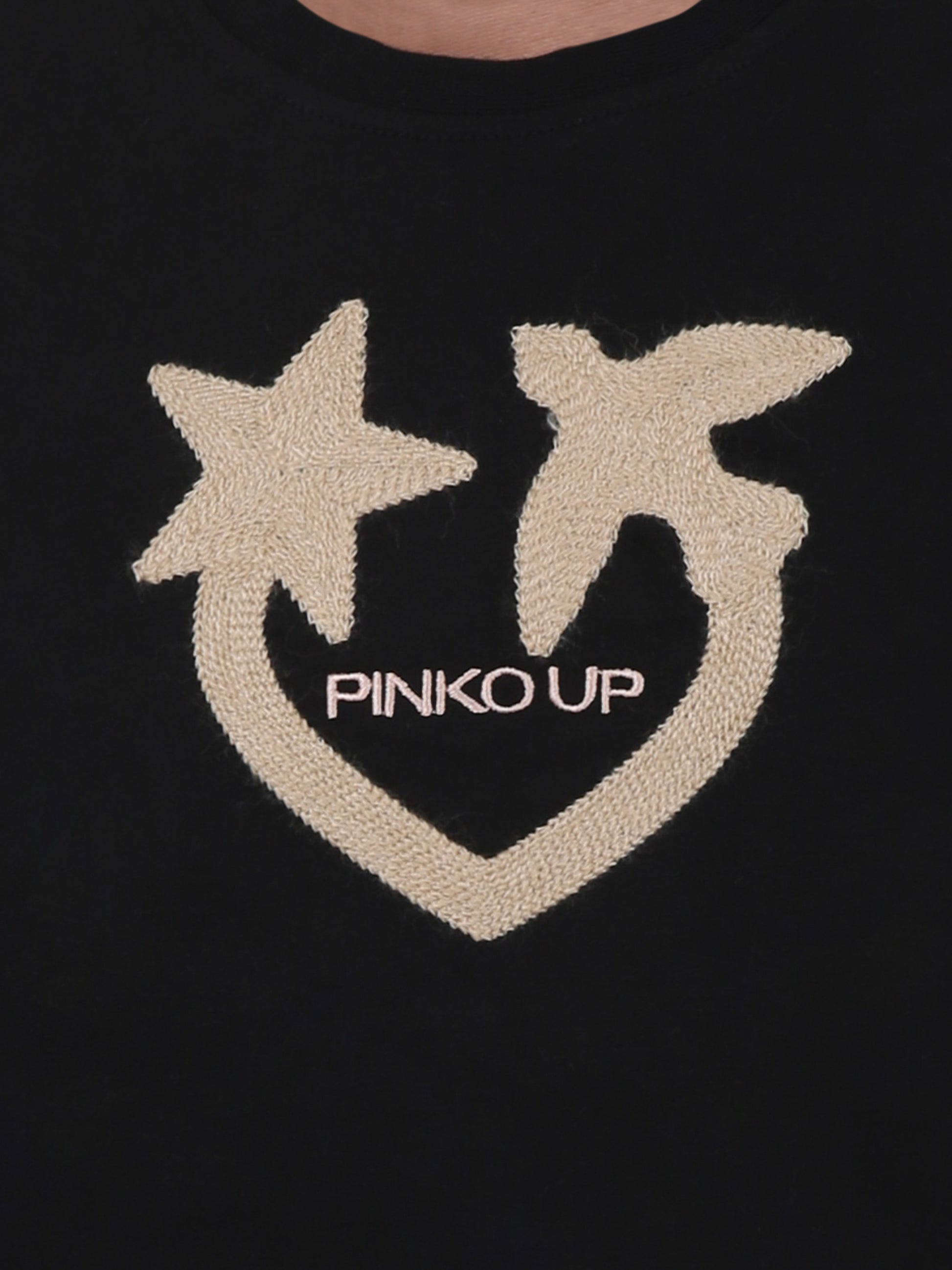 Felpa crop nera per bambina con logo,Pinko,F4PIJGSW050 110/85