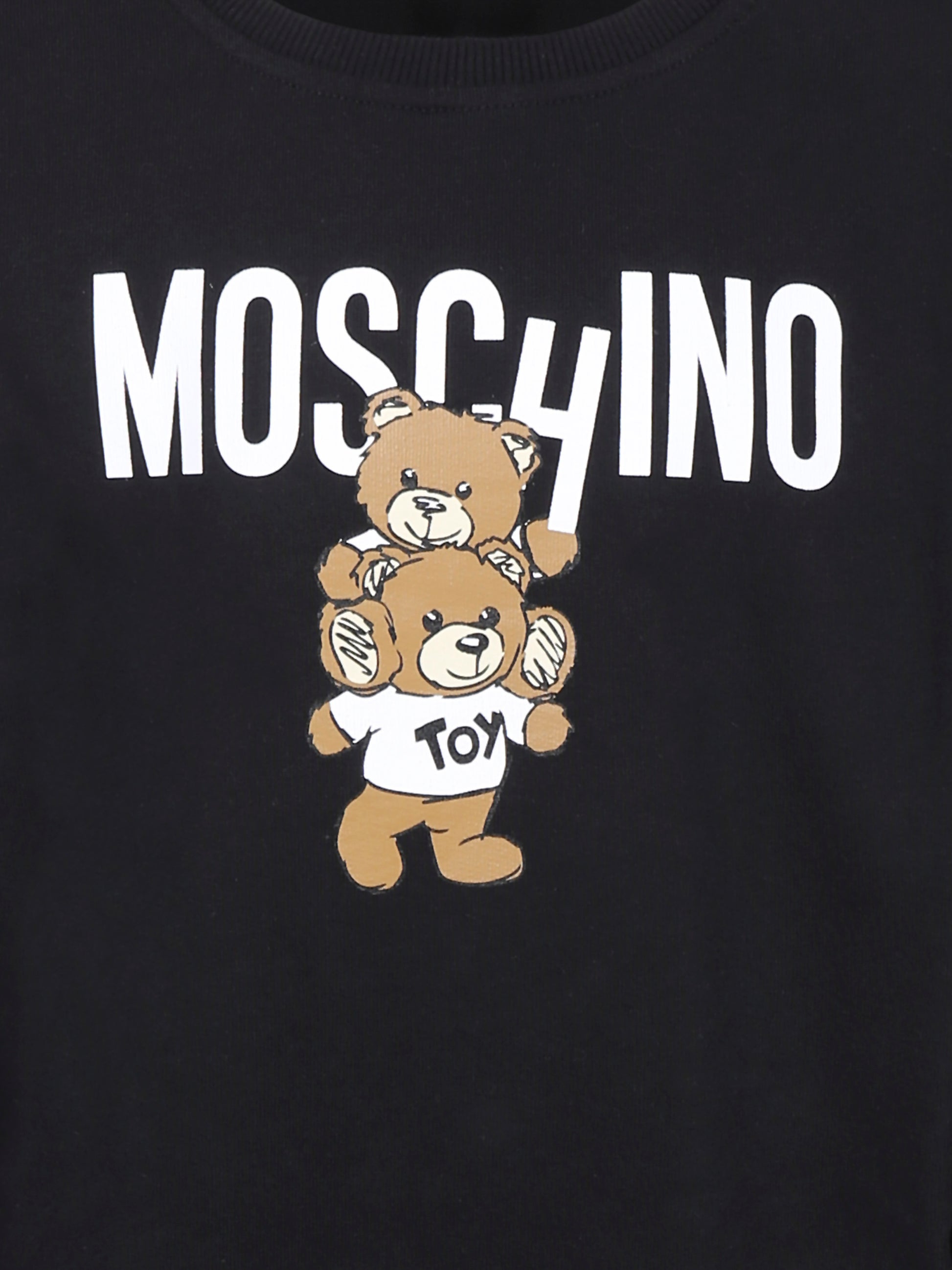 Vestito nero per bambina con dueTeddy Bears,Moschino Kids,HDV0FE LCA14 60100