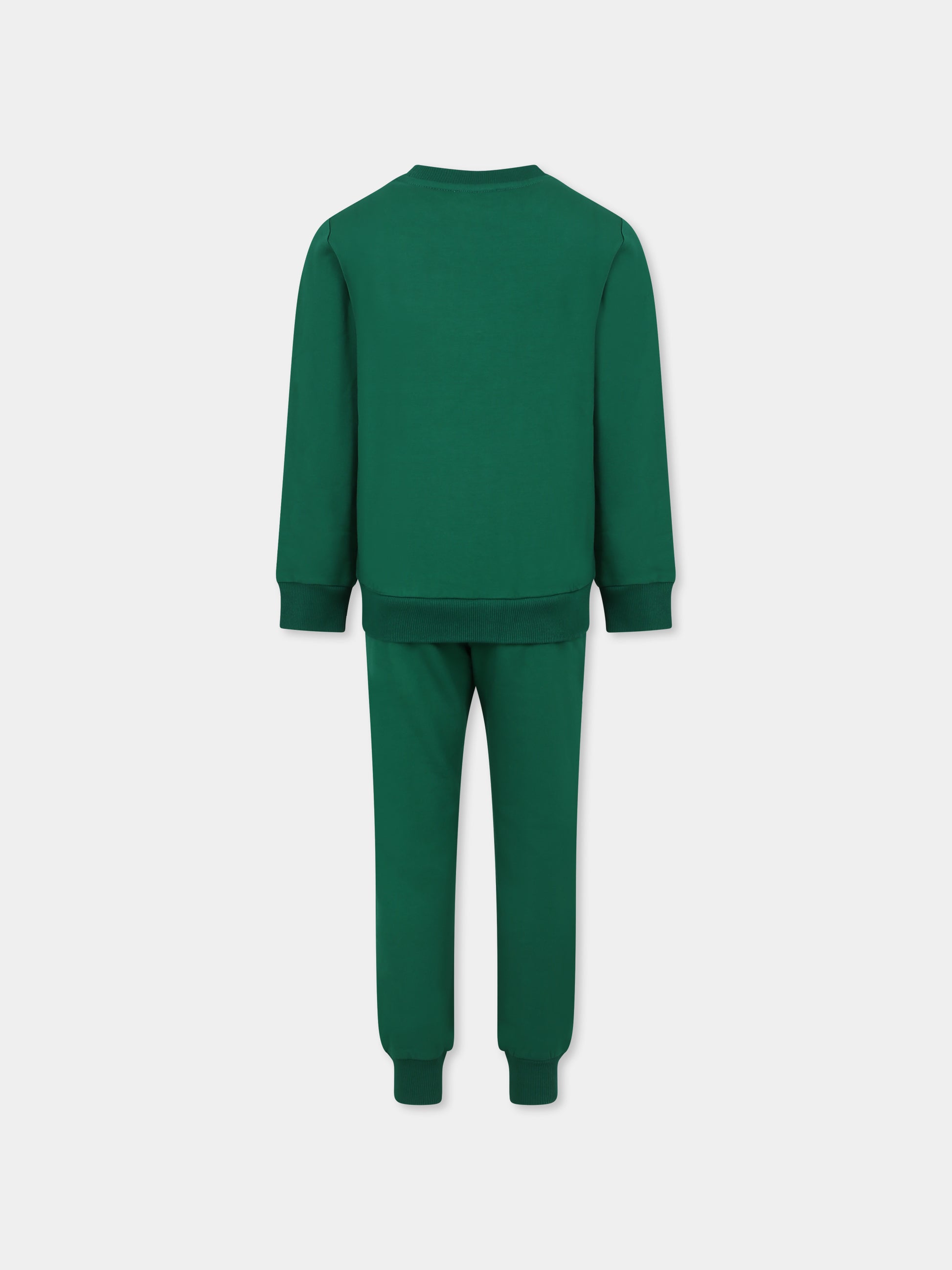 Completo verde per bambino con logo,Moschino Kids,HUK045 LDA21 30139