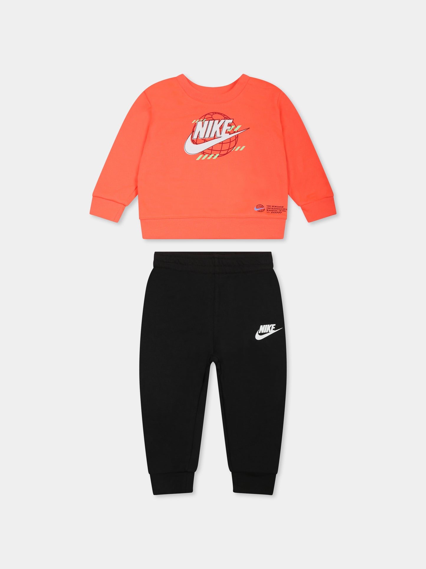 Completo multicolor per neonato con swoosh e logo,Nike,66J819 023