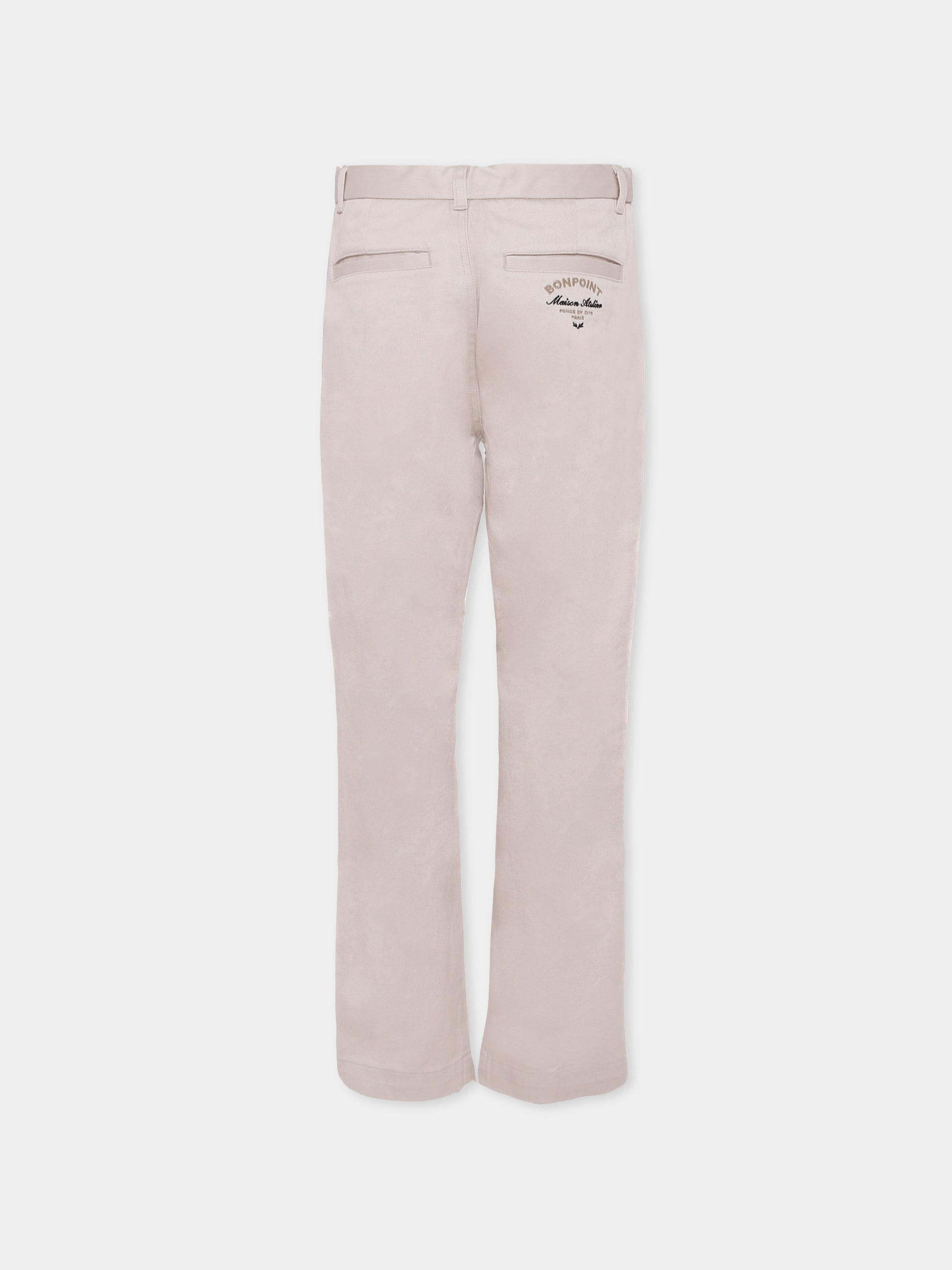 Pantaloni beige per bambino con logo,Bonpoint,W05BPAW00002 008